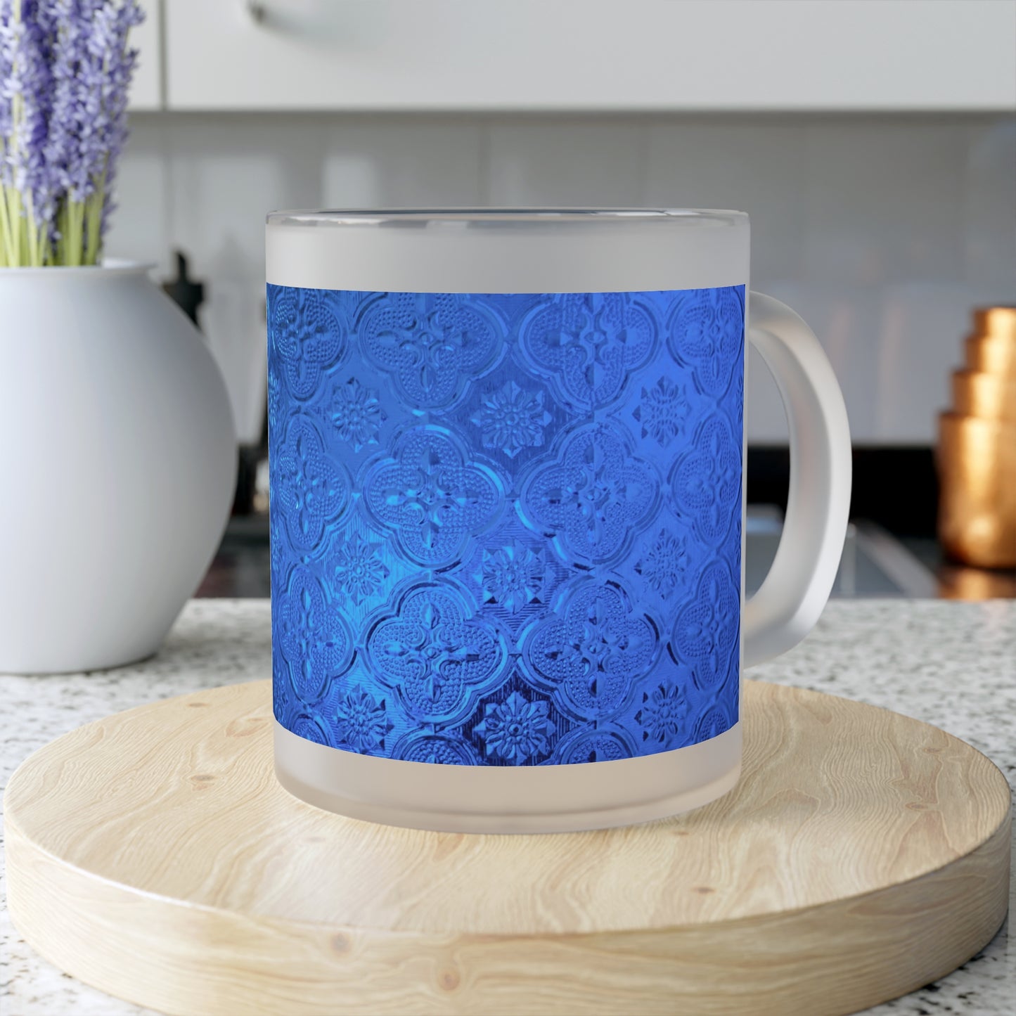 Frosted Glass Mug_ N2 Series SPW FGM PT2WW002_ Limited Edition Whimsical Dreams" Frosted Glass Mug by WesternWaves: