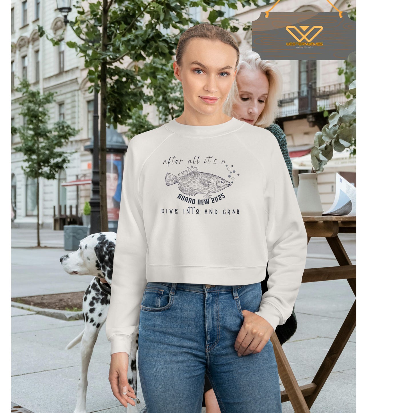 Women's Cropped Fleece Pullover_ N2 Series SPW WCFPOH PT2WW001_ Limited Edition High-quality Composition Product by WesternWawes: