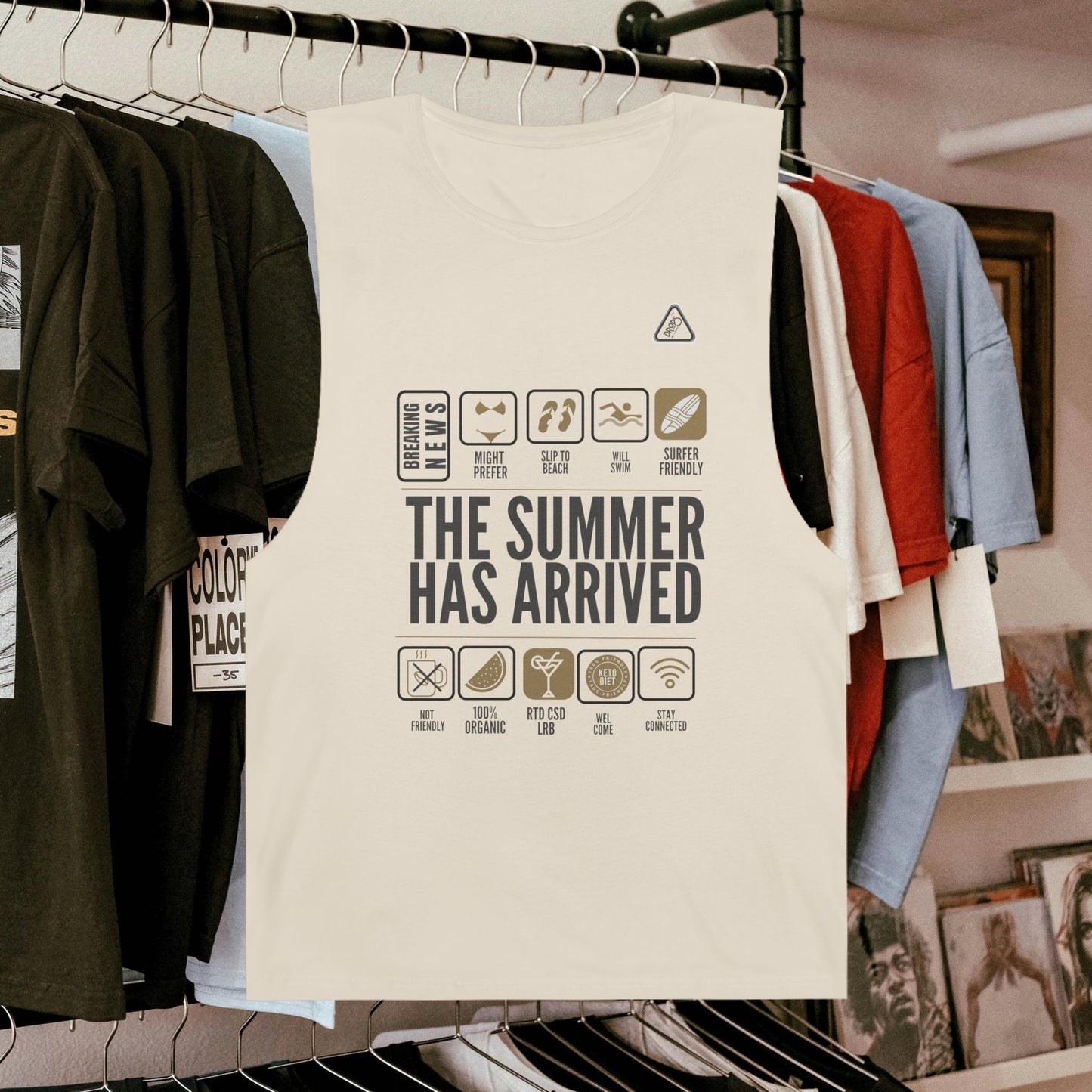 Unisex Summer Vibes Tank Top - 'The Summer Has Arrived' – Organic Cotton_ 09 May 2025_ 001