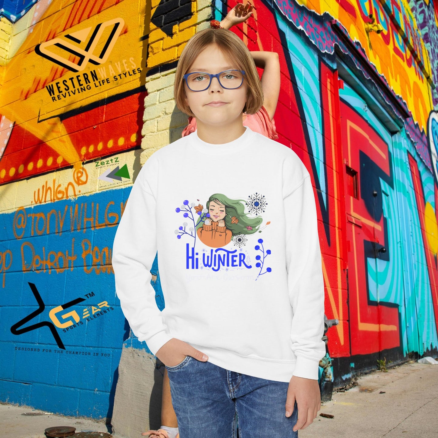 Youth Crewneck Sweatshirt_ N2 Series YCNSS PT2WW003_  Limited Edition Perfect Companion for the School, Sports  & Casual hangouts by WesternWaves: