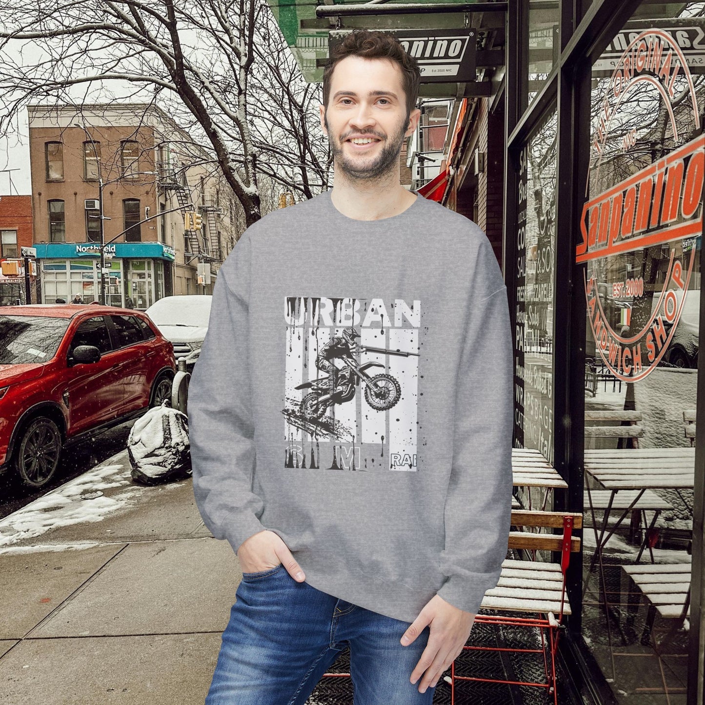 Unisex Midweight Softstyle Fleece Crewneck Sweatshirt_ N2+ Series USMWSSFCNSS PT2WW009_ Limited Edition Stylish Eco-conscious Raw Classic by WesternWaves: