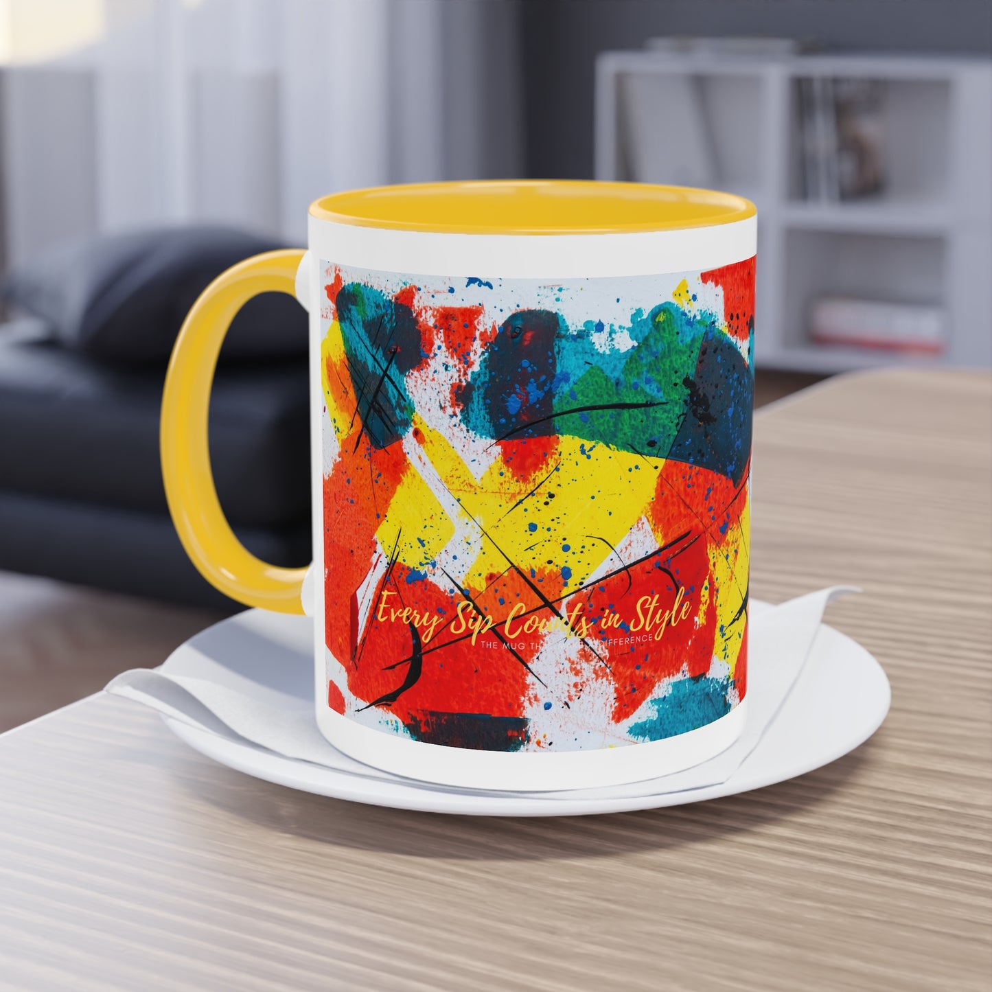 Two-Tone Coffee Mug, 11oz_ N2 Series TTCMUG PT2WW003_ Limited Edition Sipping Experience Both Pleasurable & Convenient by WesternWaves: