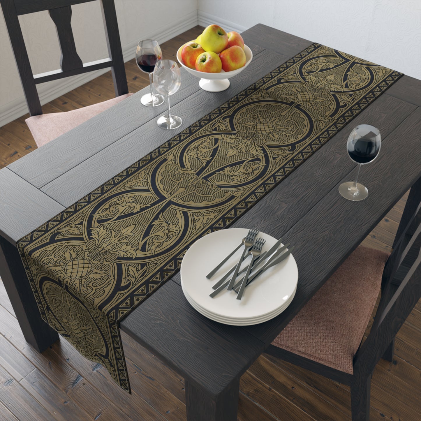 Table Runner (Cotton, Poly)_ Elegant Vintage-Inspired Table Runner for Stylish Dining_ N7+ Series TRUNNER PT2WW003_ Limited Edition by WesternWaves_