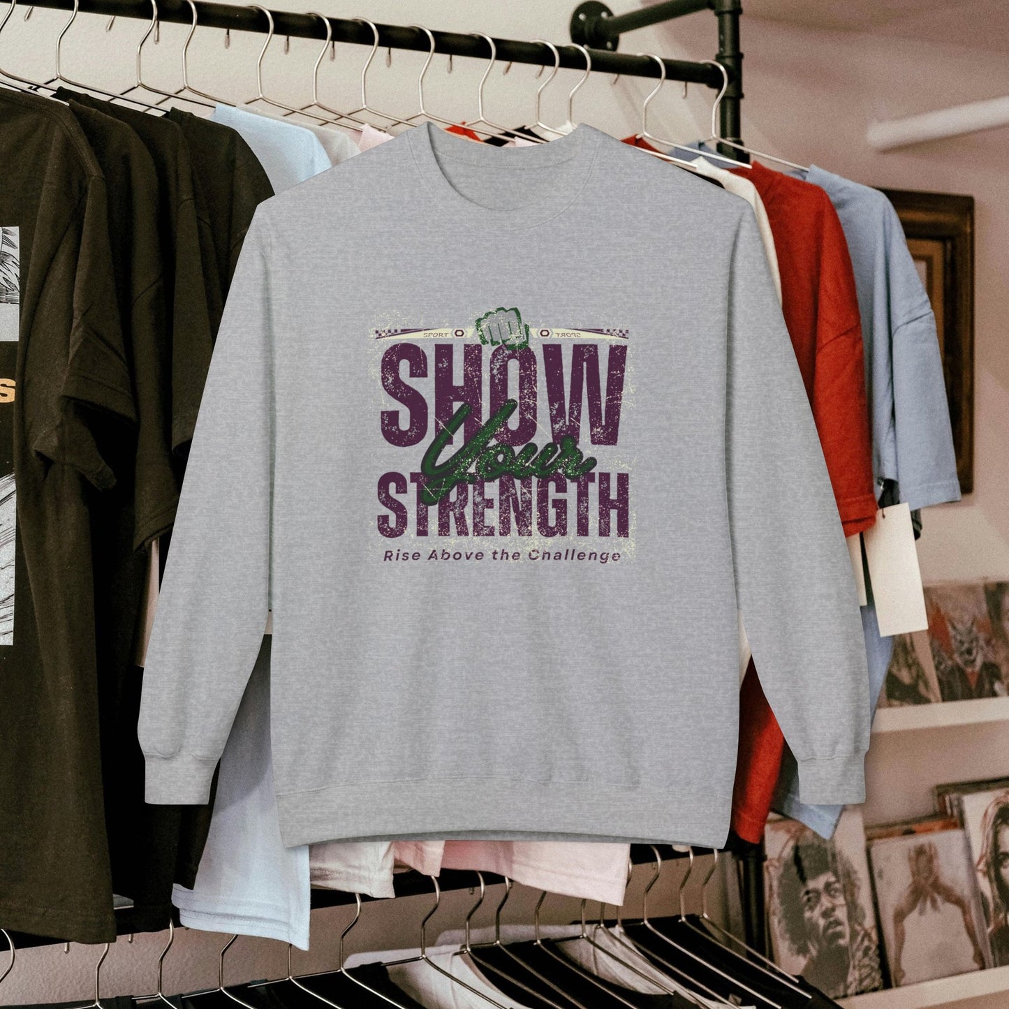 Unisex Midweight Softstyle Fleece Crewneck Sweatshirt_ N2+ Series USMWSSFCNSS PT2WW010_ Limited Edition Stylish Eco-conscious Raw Classic by WesternWaves: