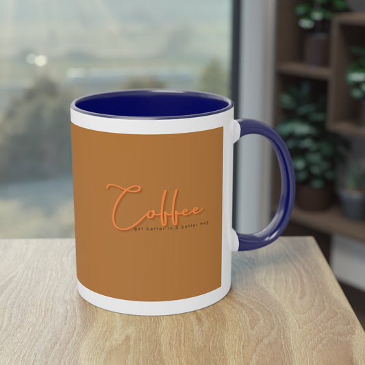 Two-Tone Coffee Mug, 11oz_ N2 Series TTCMUG PT2WW001_ Limited Edition Sipping Experience Both Pleasurable & Convenient by WesternWaves: