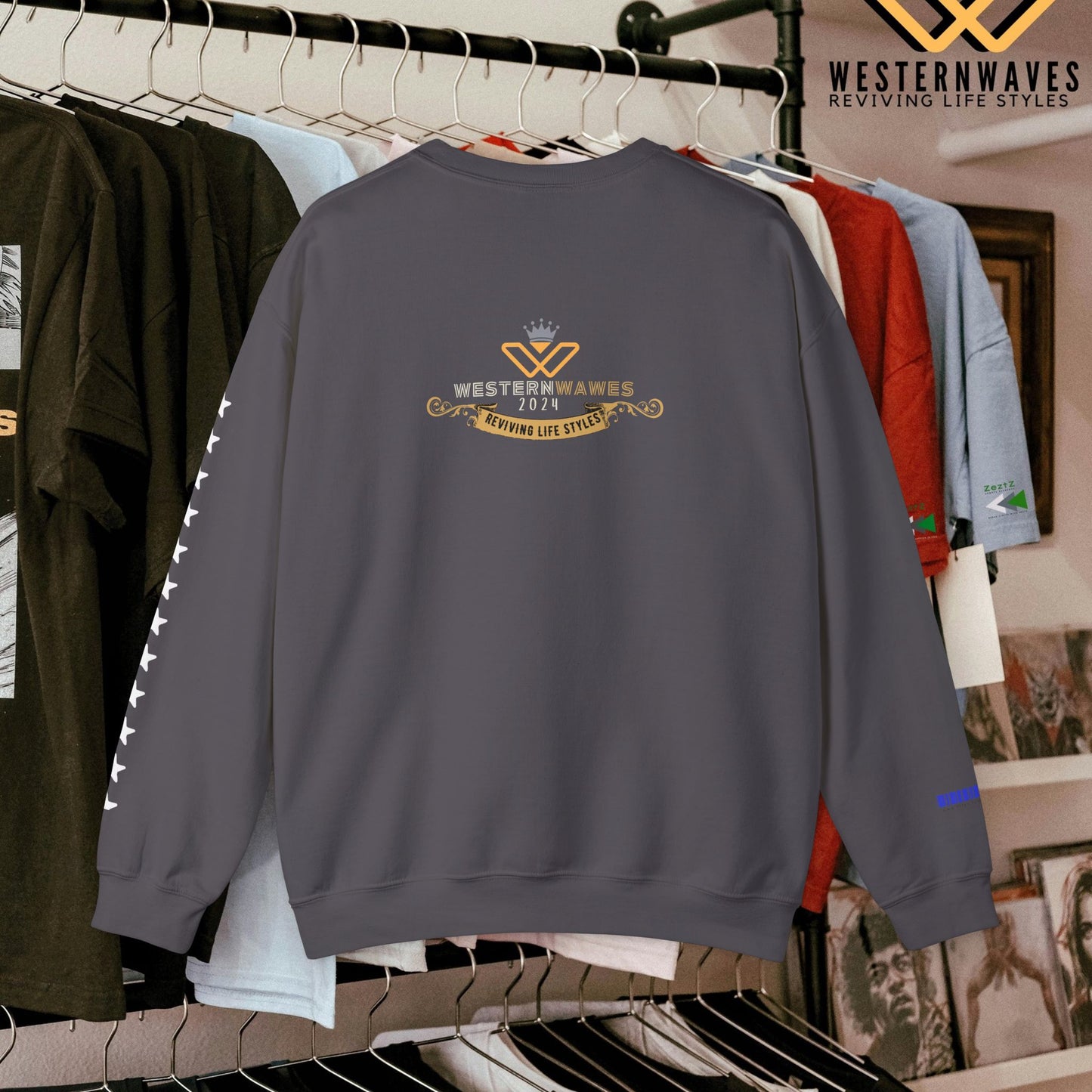 Unisex Heavy Blend™ Crewneck Sweatshirt_ N2 Series SPW UHBCSS PT2WV011_Limited Edition Pure Luxuryby WesternWaves: