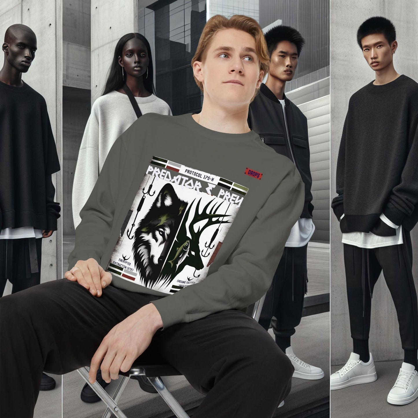 Predator & Prey Sweatshirt_ 03 Sep 2025_ Cozy Unisex Pullover, Nature Lover Apparel, Gifts for Wildlife Enthusiasts, Fall Fashion Layer
