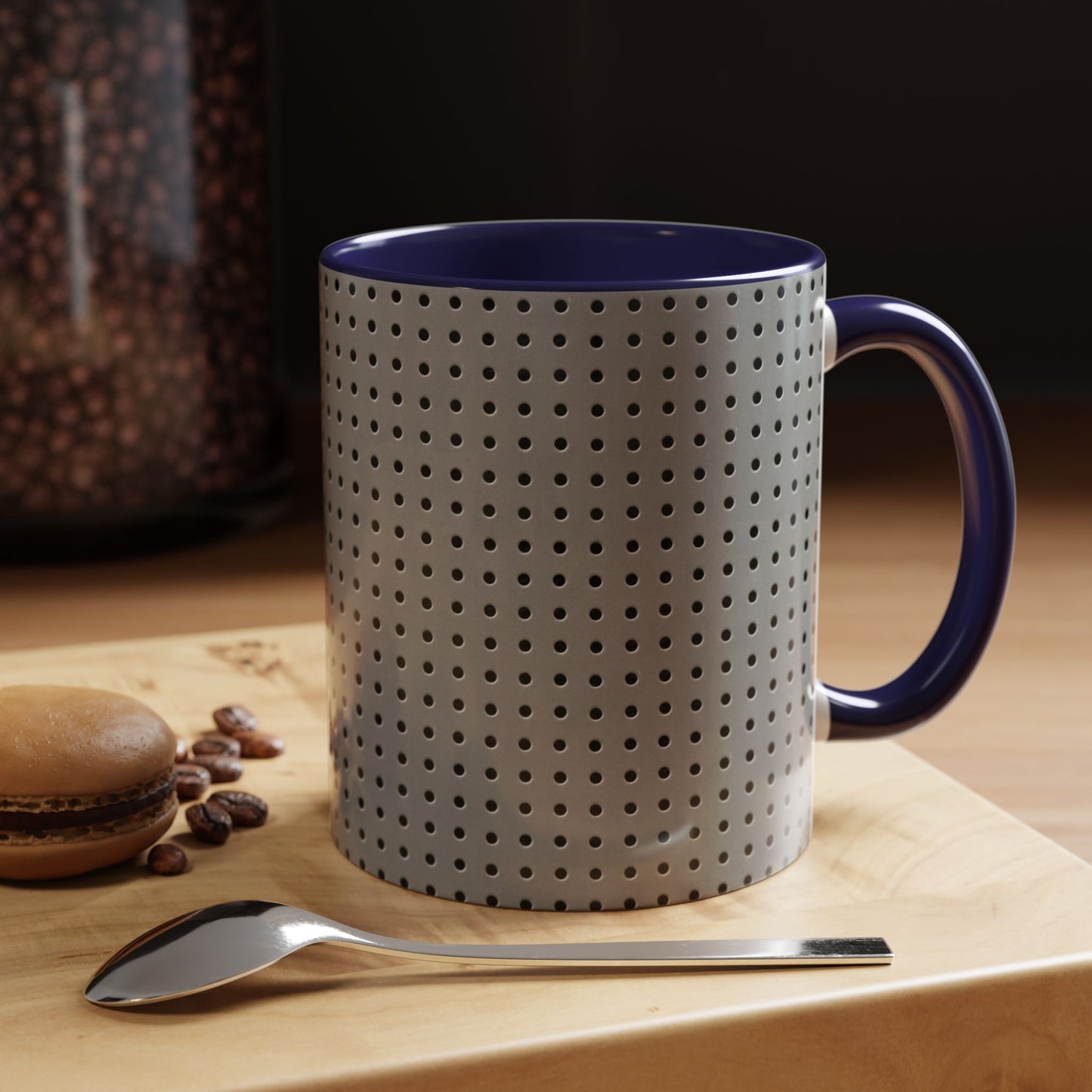 Two Tone Accent Coffee Mug 11oz_  N7+ Series ACMUG11OZ PT2WW001_ Limited Edition Stylish Perforated Design by WesternWaves:
