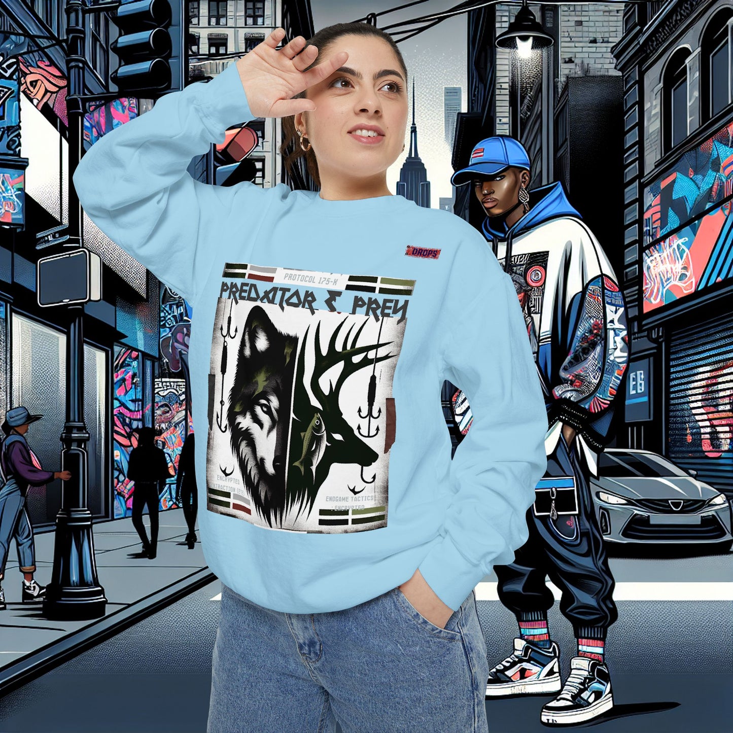 Predator & Prey Sweatshirt_ 03 Sep 2025_ Cozy Unisex Pullover, Nature Lover Apparel, Gifts for Wildlife Enthusiasts, Fall Fashion Layer