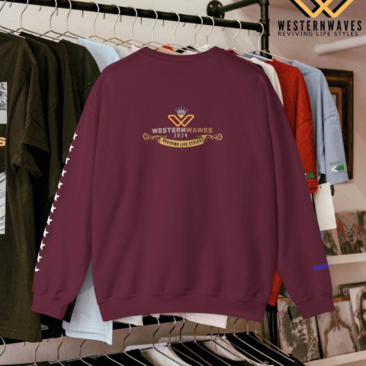 Unisex Heavy Blend™ Crewneck Sweatshirt_ N2 Series SPW UHBCSS PT2WV011_Limited Edition Pure Luxuryby WesternWaves: