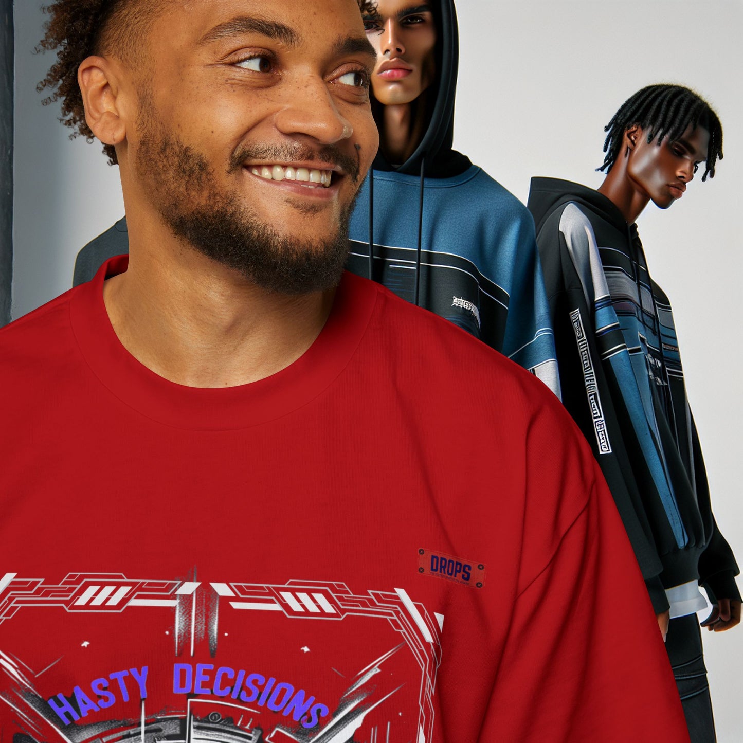 Men's Oversized Graphic Tee_ Series N8+ MENSOSGTEE PT2WW001_ Series SHD 008_ Limited Edition Unique Casual Wear by WesternWaves: