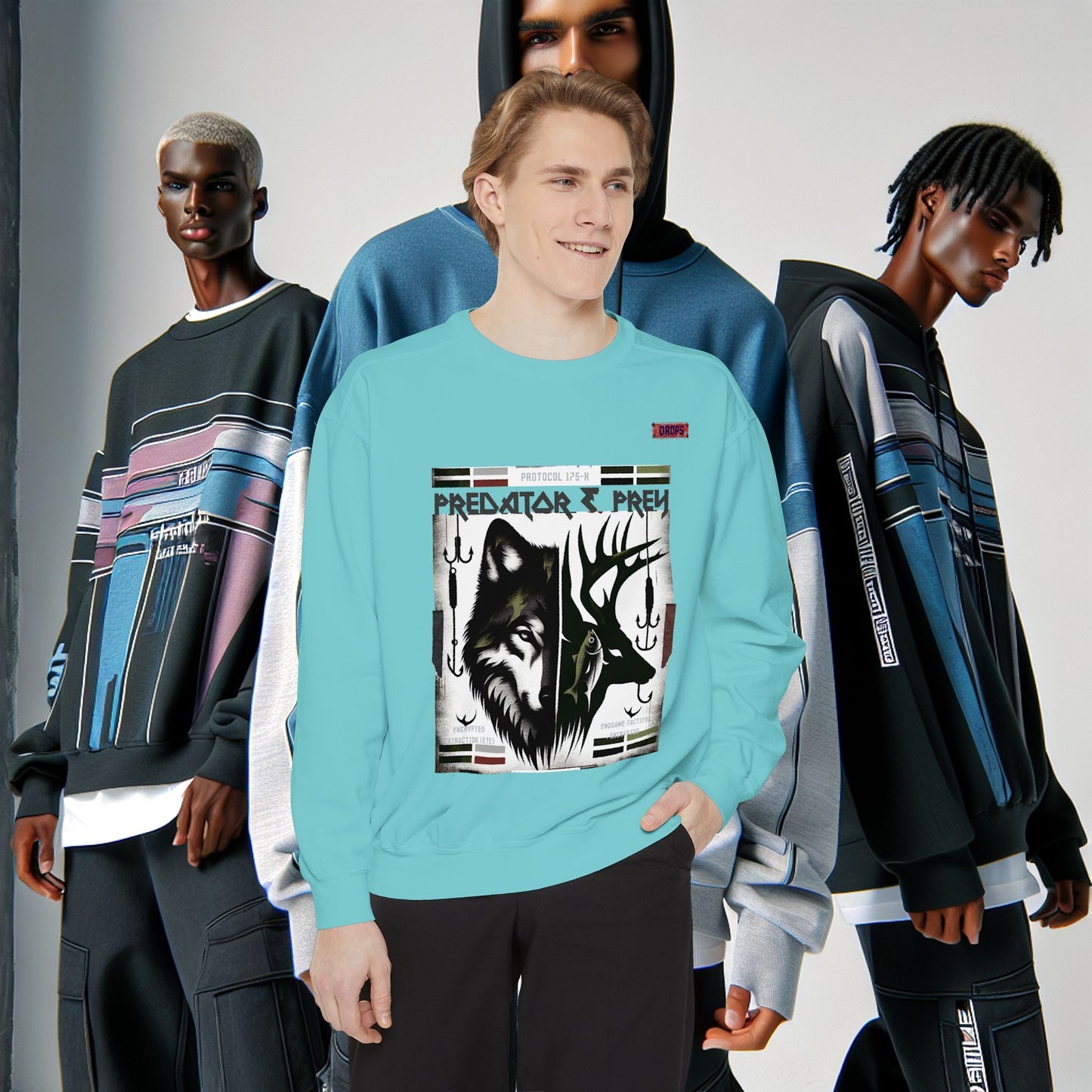 Predator & Prey Sweatshirt_ 03 Sep 2025_ Cozy Unisex Pullover, Nature Lover Apparel, Gifts for Wildlife Enthusiasts, Fall Fashion Layer