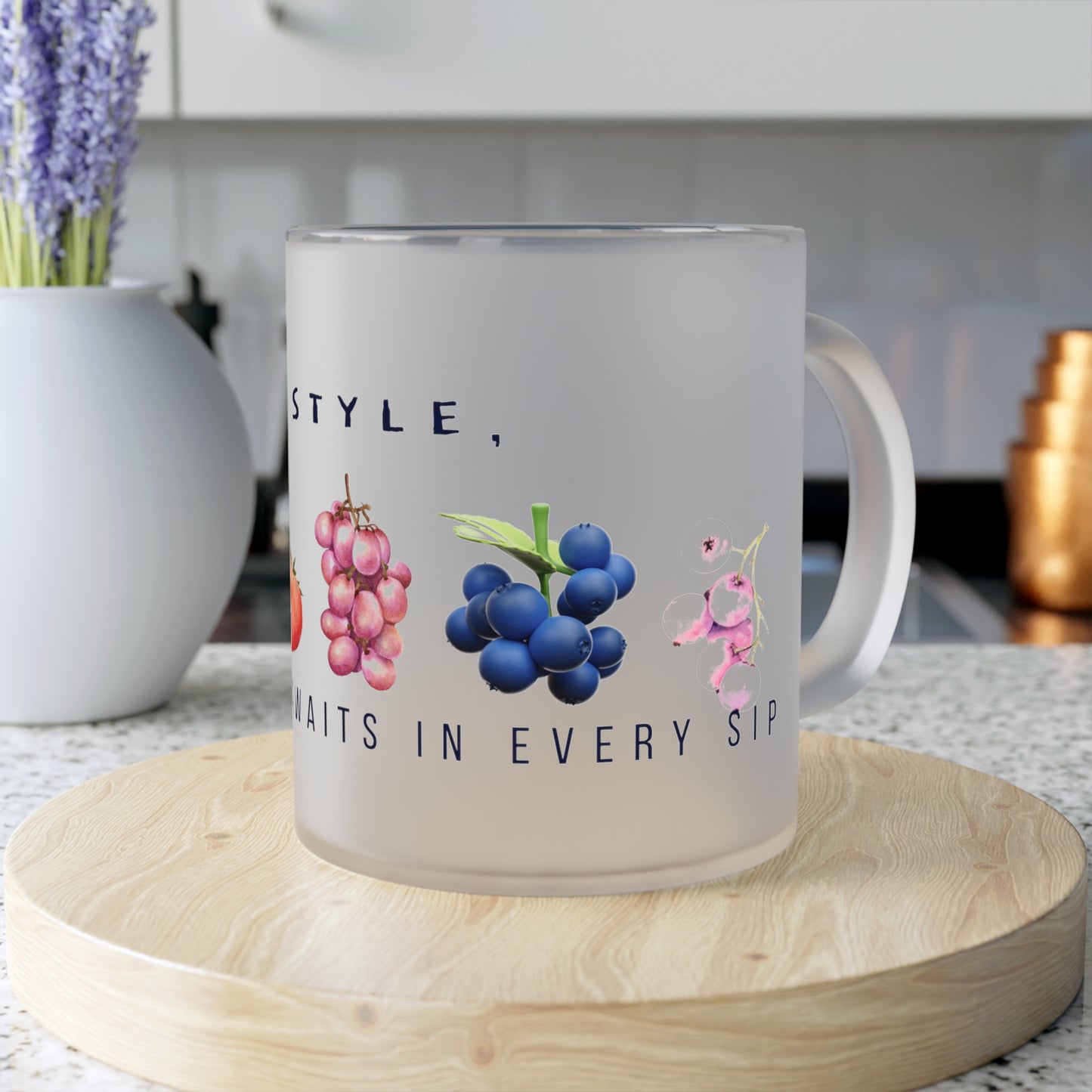 Frosted Glass Mug_ N Series SPW FGM PT2WW008_ Limited Edition product by WesternWaves