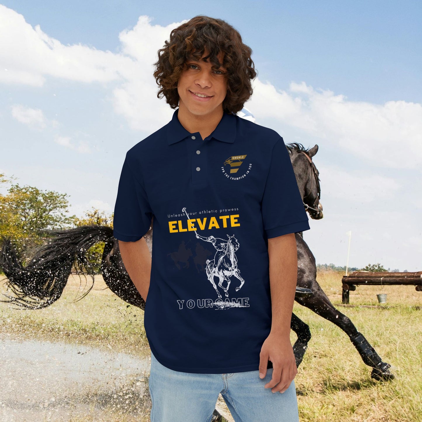 Men's Piqué Polo Classic Shirt – N2 Series SPW MPPOLOCS PT2WW003_ Limited Edition Timeless Elegance of ‘EagalZ’ Sports Brand by WesternWaves: