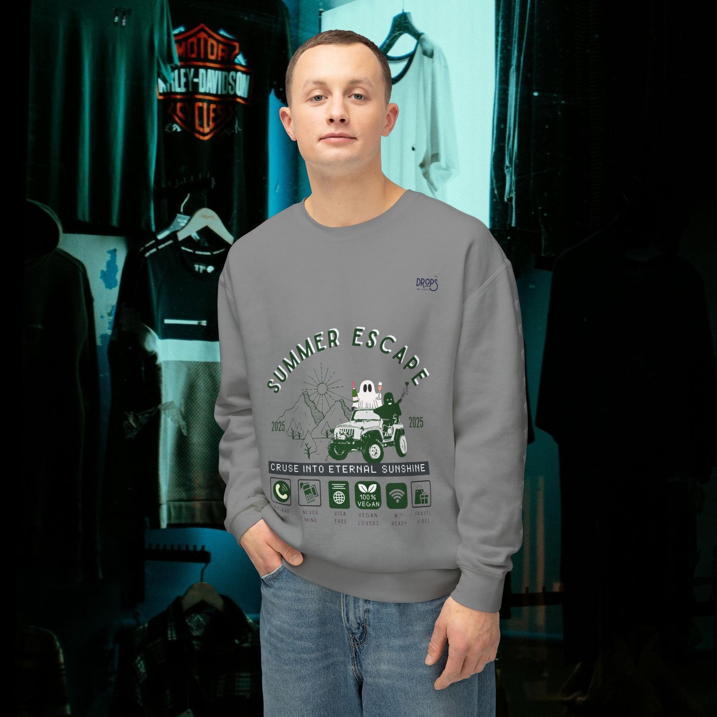 Unisex Summer Escape Crewneck Sweatshirt - Cruise into Eternal Sunshine_ 10 May 2025_ 001