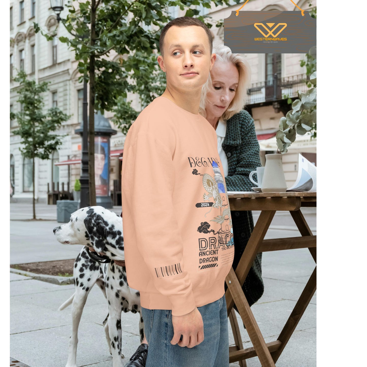 Unisex Lightweight Crewneck Sweatshirt_ N2 Series SPW ULWCSS PT2WW013_Limited Edition Conscious Fashion Collaboration by WesternWaves: