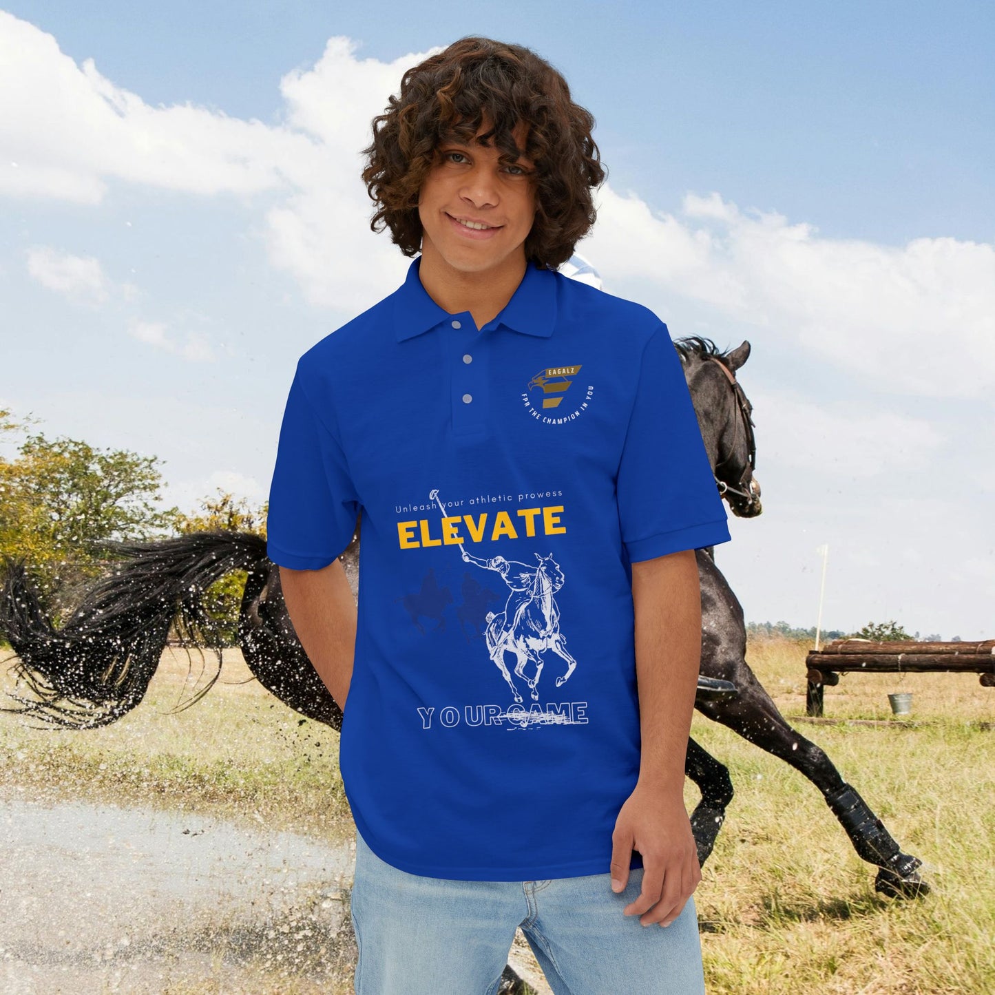 Men's Piqué Polo Classic Shirt – N2 Series SPW MPPOLOCS PT2WW003_ Limited Edition Timeless Elegance of ‘EagalZ’ Sports Brand by WesternWaves: