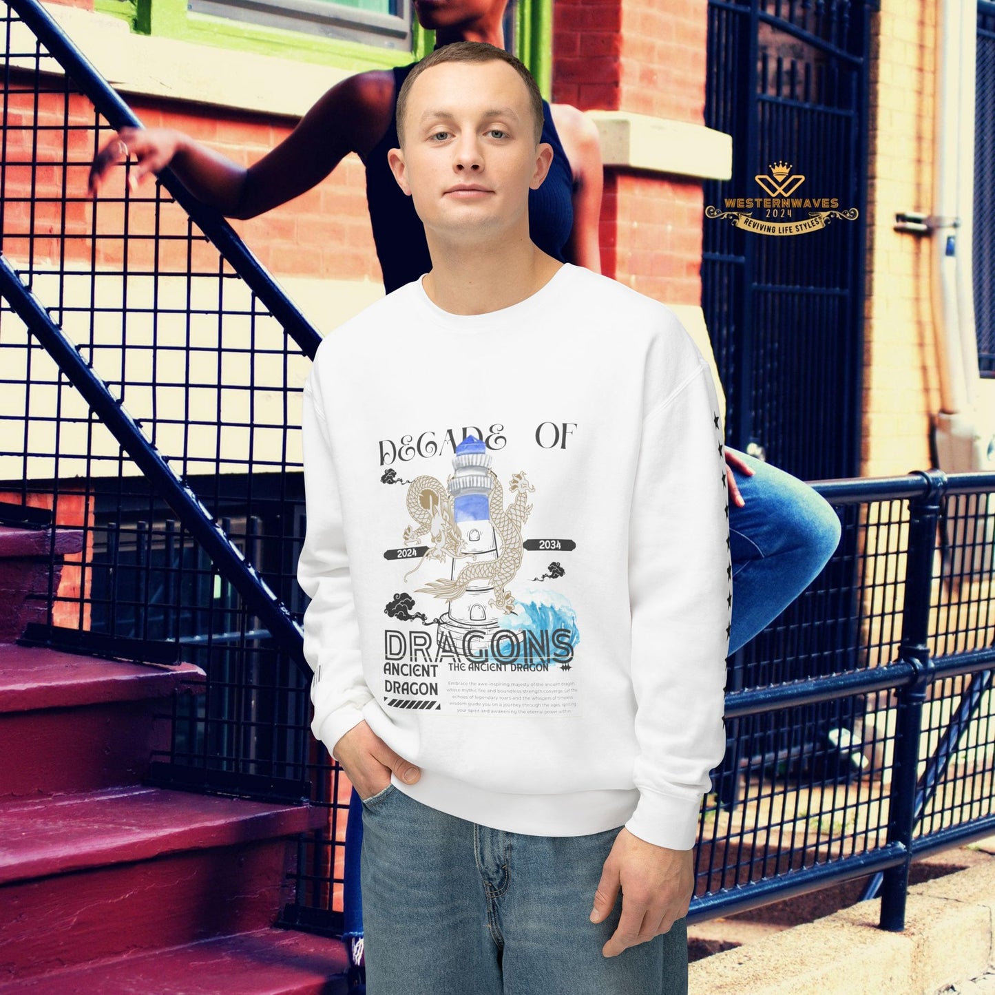 Unisex Lightweight Crewneck Sweatshirt_ N2 Series SPW ULWCSS PT2WW013_Limited Edition Conscious Fashion Collaboration by WesternWaves: