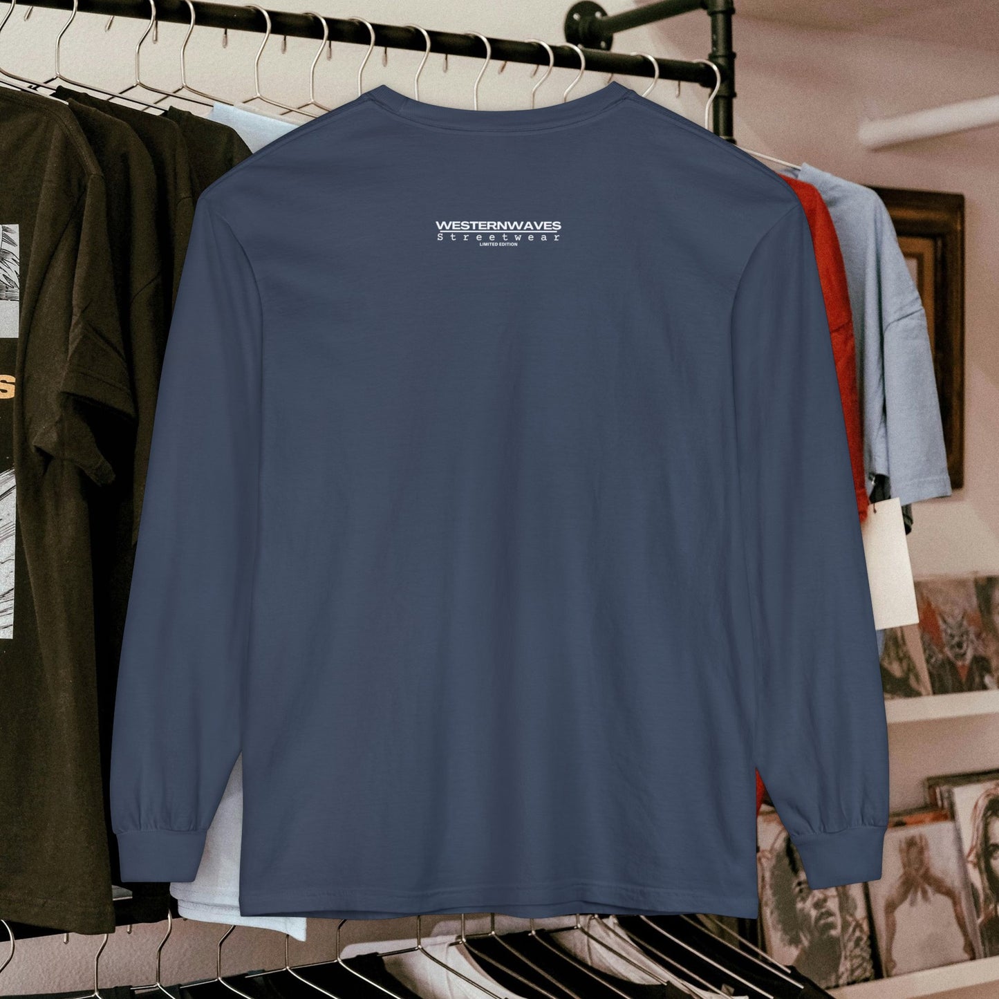 Unisex Long Sleeve T-shirt_ Series N8+ USLSTS PT2WW001_ HSD 009_  Limited Edition Trendy Statement Apparel by WesternWaves: