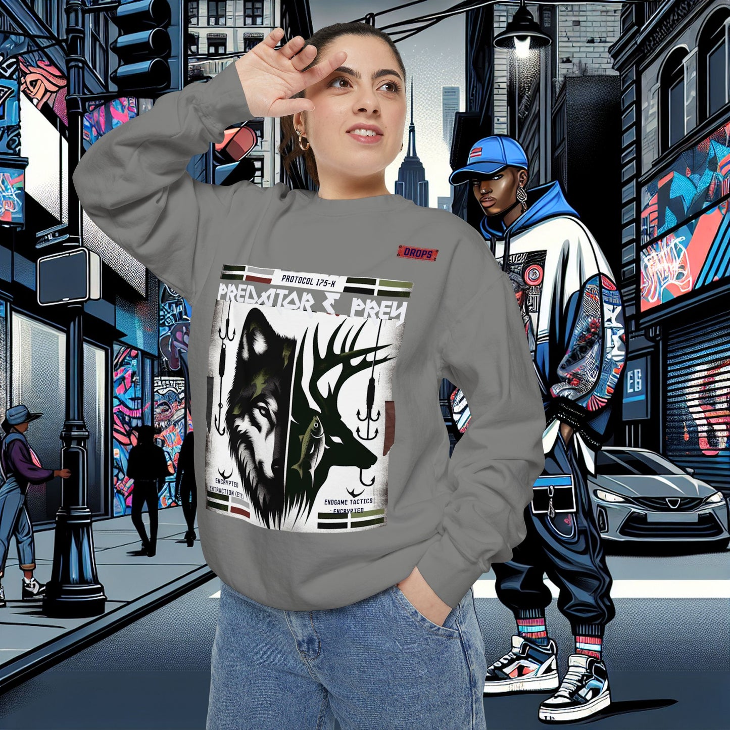 Predator & Prey Sweatshirt_ 03 Sep 2025_ Cozy Unisex Pullover, Nature Lover Apparel, Gifts for Wildlife Enthusiasts, Fall Fashion Layer