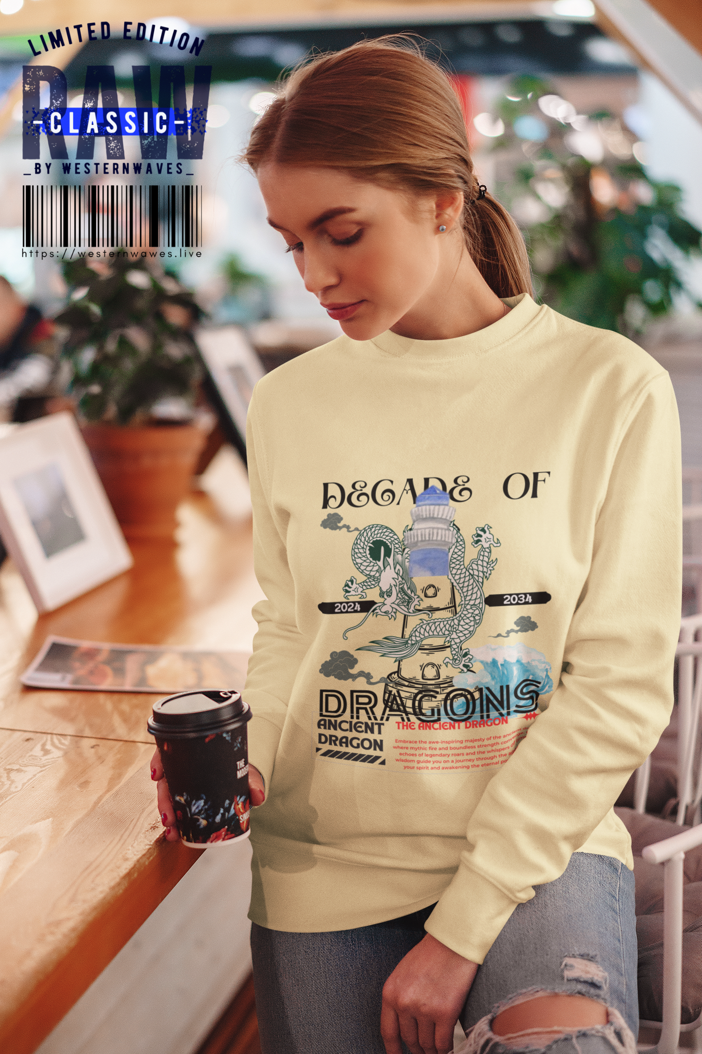 Unisex Lightweight Crewneck Sweatshirt_ N2 Series SPW ULWCSS PT2WW013_Limited Edition Conscious Fashion Collaboration by WesternWaves: