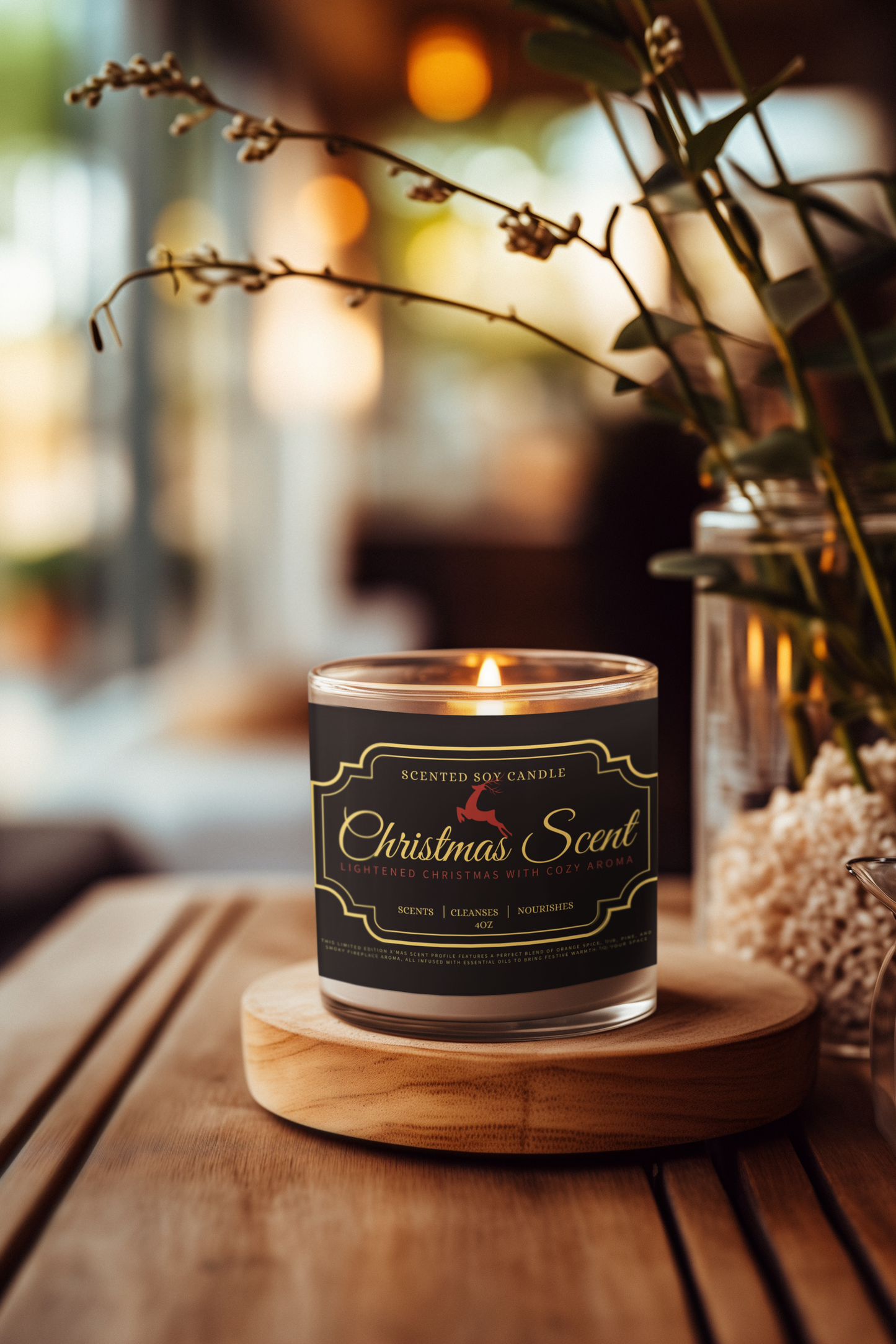 Scented Soy Candle (Multi-Size, Amber Jar)_ N2 Series SPW SSCMSAJ PT2WW001_ Limited Editon Personalized Christmas Scent Candles by WesternWaves: