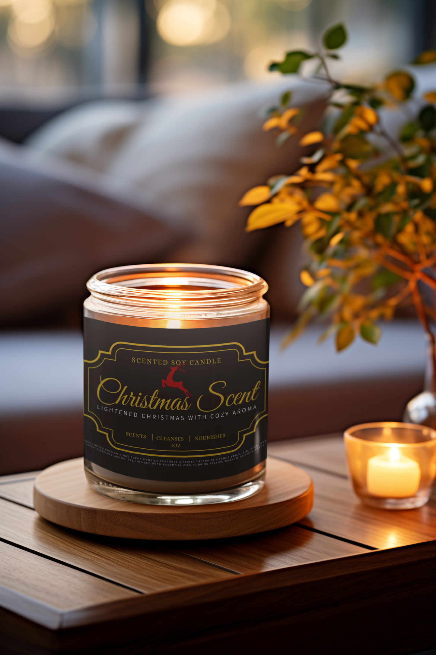 Scented Soy Candle (Multi-Size, Amber Jar)_ N2 Series SPW SSCMSAJ PT2WW001_ Limited Editon Personalized Christmas Scent Candles by WesternWaves: