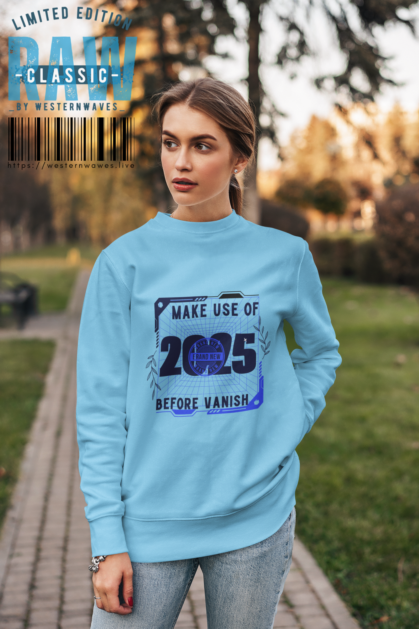 Unisex Midweight Softstyle Fleece Crewneck Sweatshirt_ N2 Series SPW USMWSSFCNSS PT2WW006_ Limited Edition Stylish Eco-conscious Raw Classic by WesternWaves: