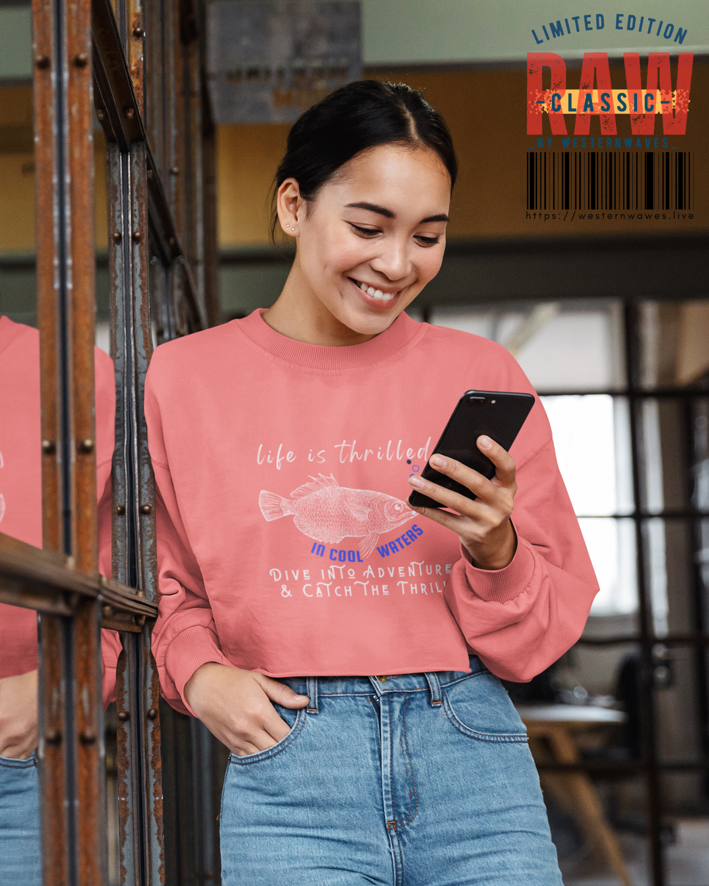 Women's Cropped Sweatshirt_ N2 Series SPW WCSS PT2WW003_ Limited Edition Utmost Comfort by WesternWaves: