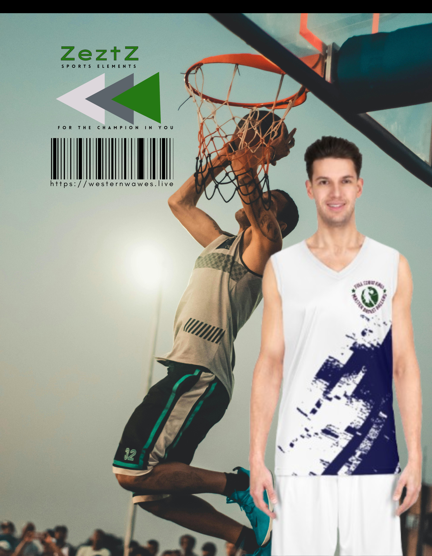 Unisex Basketball Jersey (AOP)_ N3+ Series USBBJ PT2WW004_ Limited Edition Urban Swish Basketball Jersey, Under ‘Zeztz’ Brand Sports Elementz by WesternWaves: