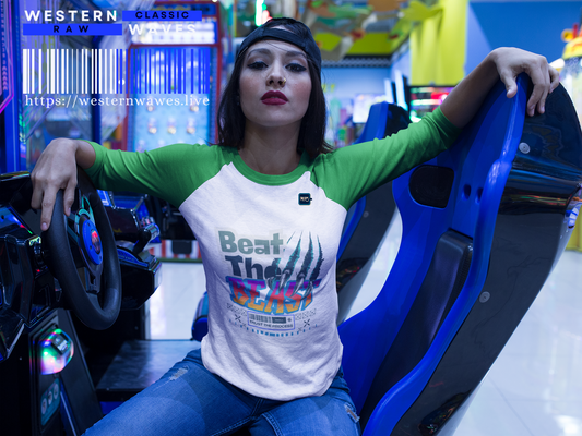 Beat the Beast Unisex Raglan Shirt - Retro Style, Perfect for Music Lovers and Casual Wear_ 19 April 2025_ 004