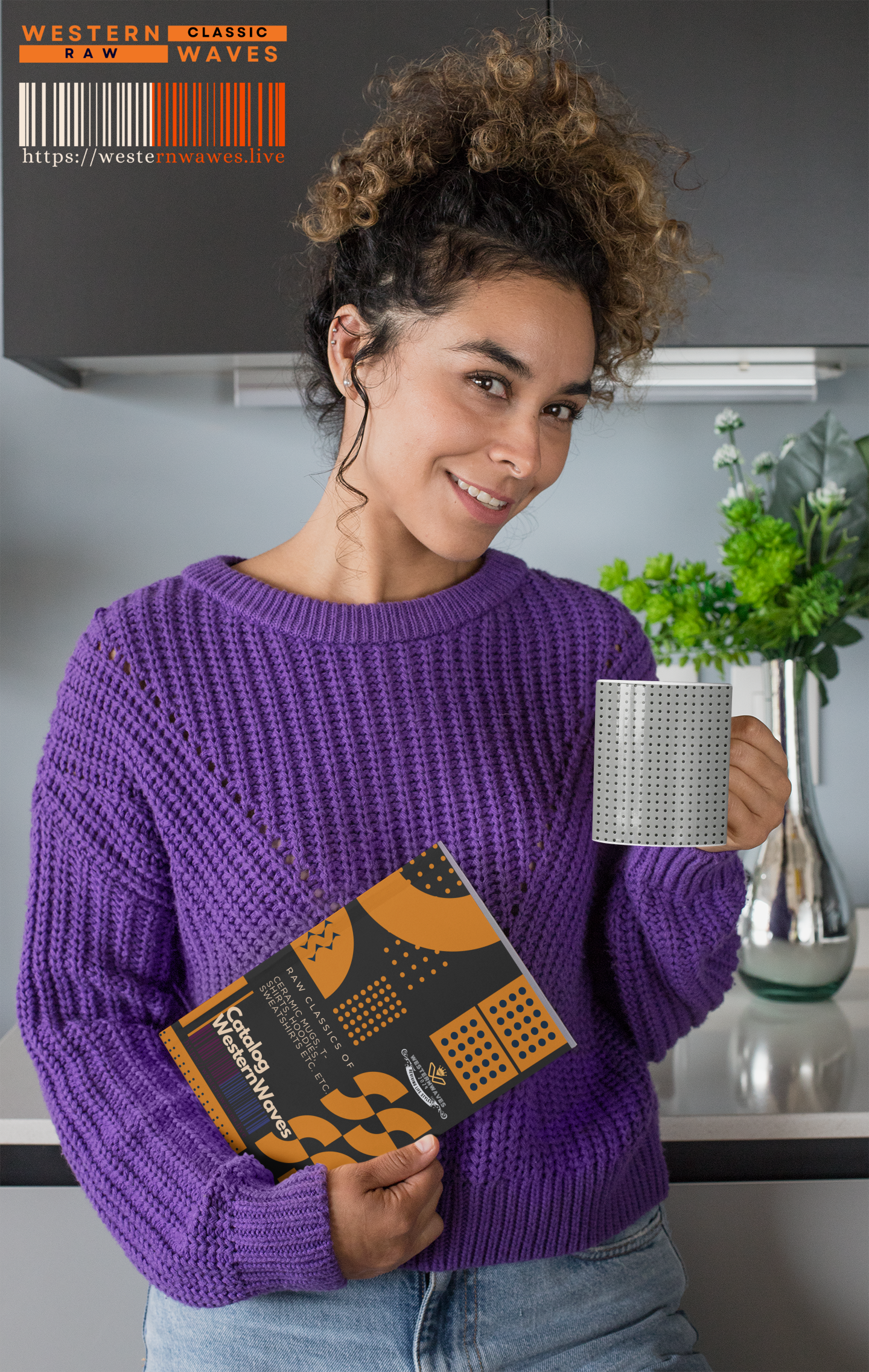 Two Tone Accent Coffee Mug 11oz_  N7+ Series ACMUG11OZ PT2WW001_ Limited Edition Stylish Perforated Design by WesternWaves: