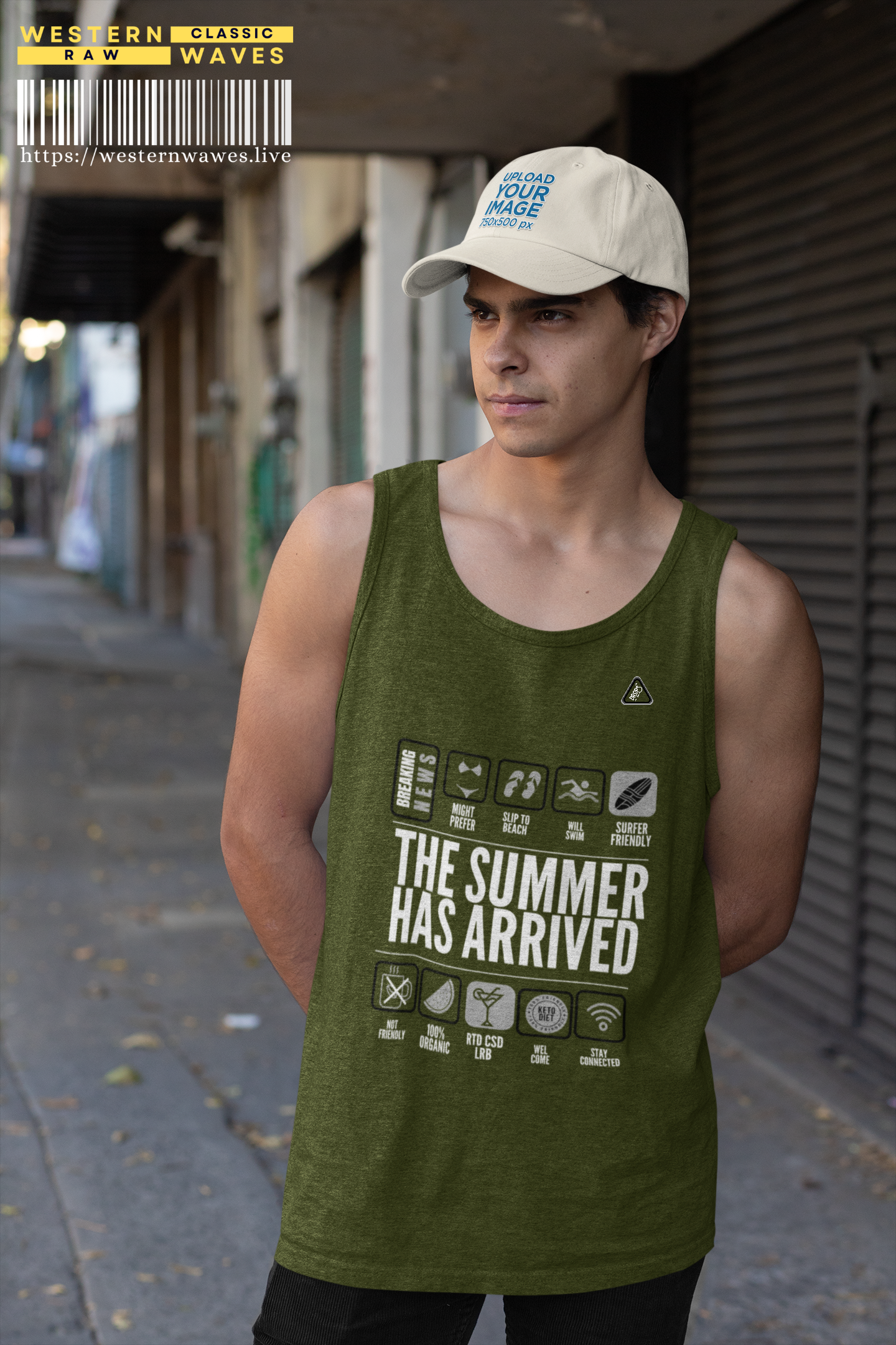 Unisex Summer Vibes Tank Top - 'The Summer Has Arrived' – Organic Cotton_ 09 May 2025_ 001