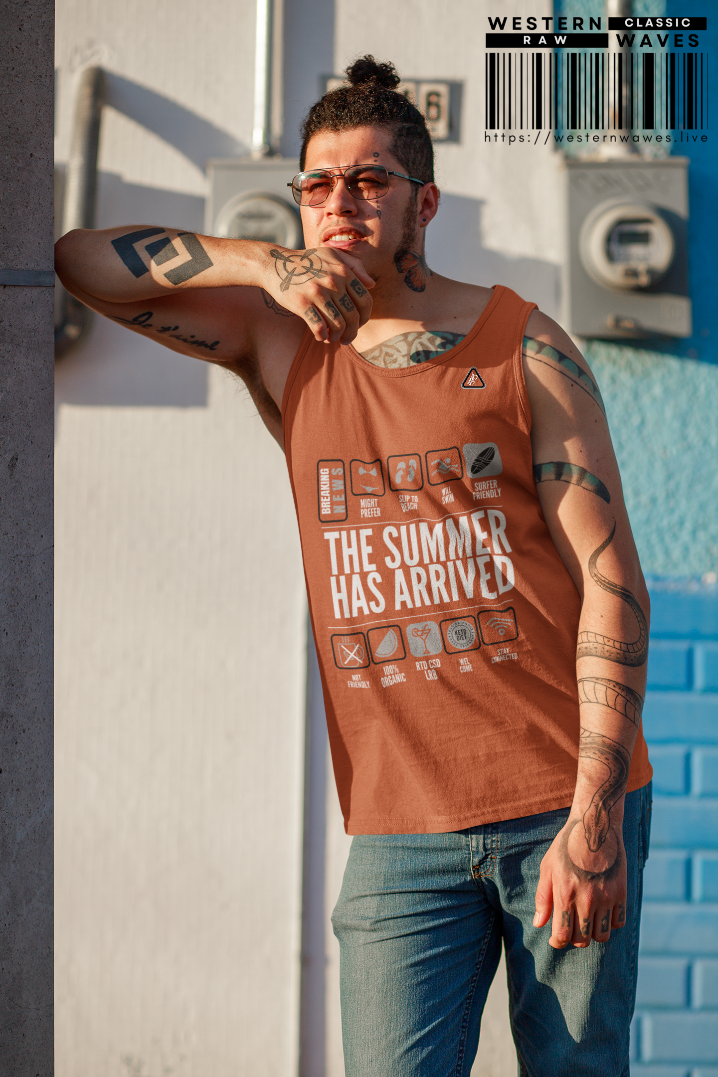 Unisex Summer Vibes Tank Top - 'The Summer Has Arrived' – Organic Cotton_ 09 May 2025_ 001
