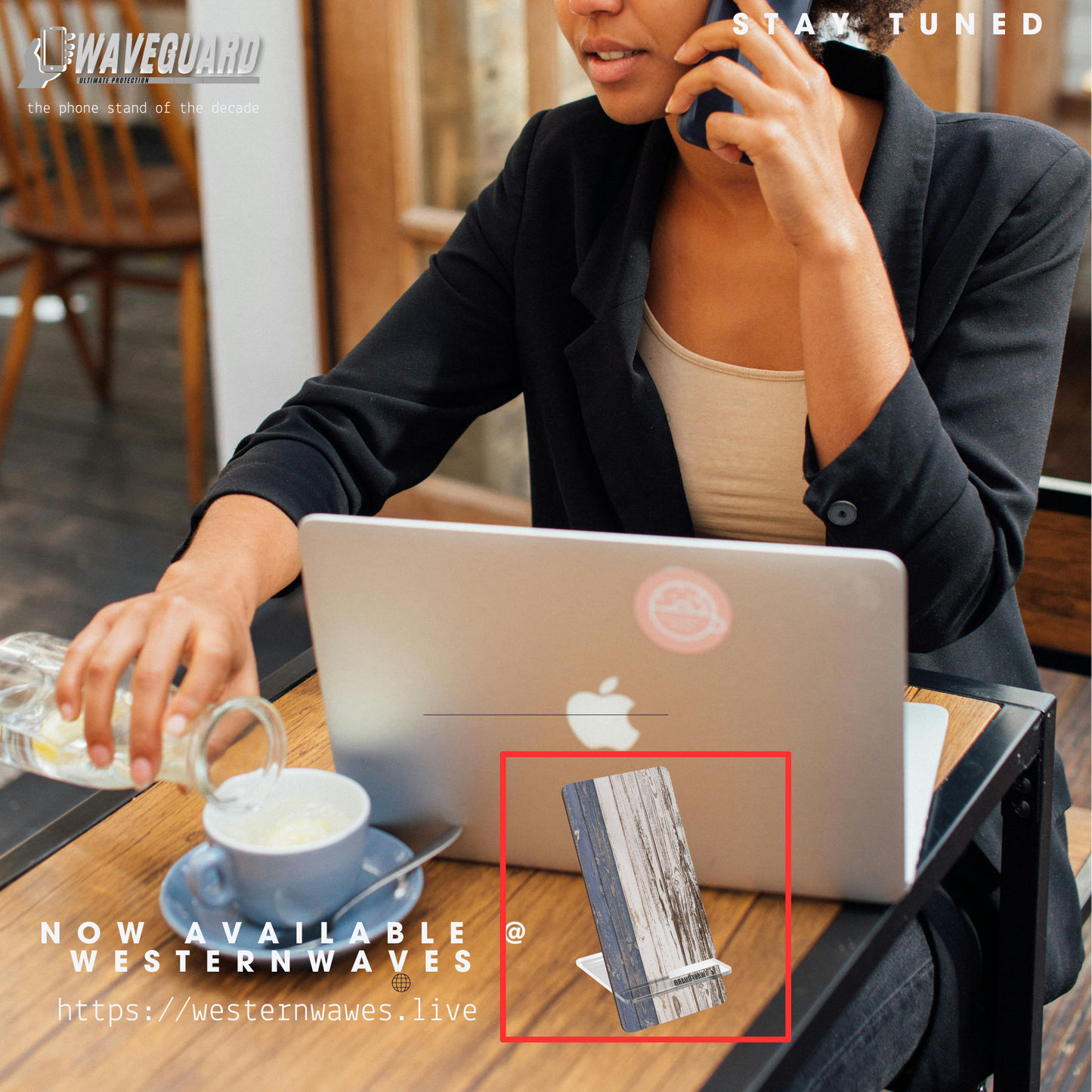 Mobile Display Stand _ N8+ MBDSTAND PT2WW002_ 20 Sep 2025_ Limited Edition Rustic Wooden Smartphone Display Stand, by WesternWaves:
