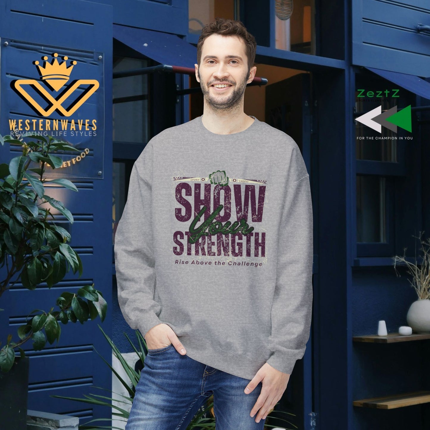 Unisex Midweight Softstyle Fleece Crewneck Sweatshirt_ N2+ Series USMWSSFCNSS PT2WW010_ Limited Edition Stylish Eco-conscious Raw Classic by WesternWaves: