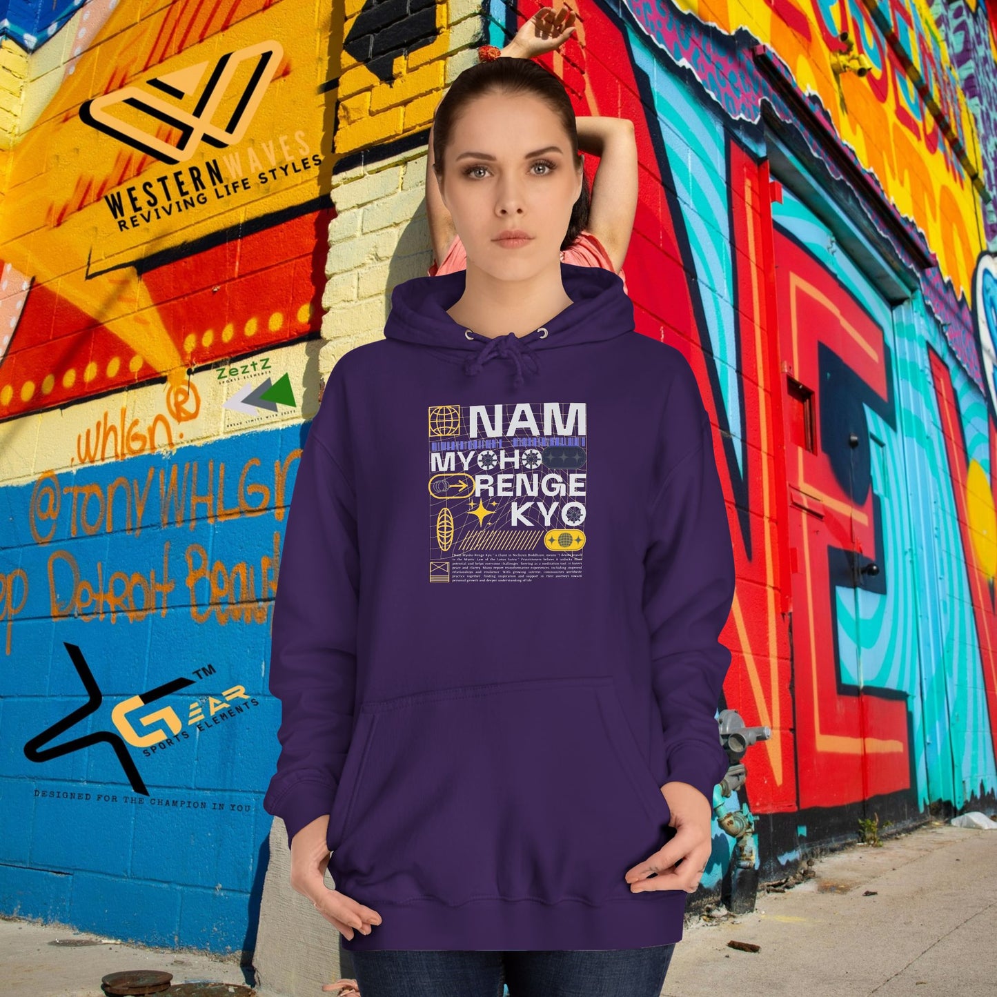 Unisex College Hoodie_  N2 Series SPW USCH PT2WW006_ Limited Edition Timeless Unisex Design by WesternWaves: