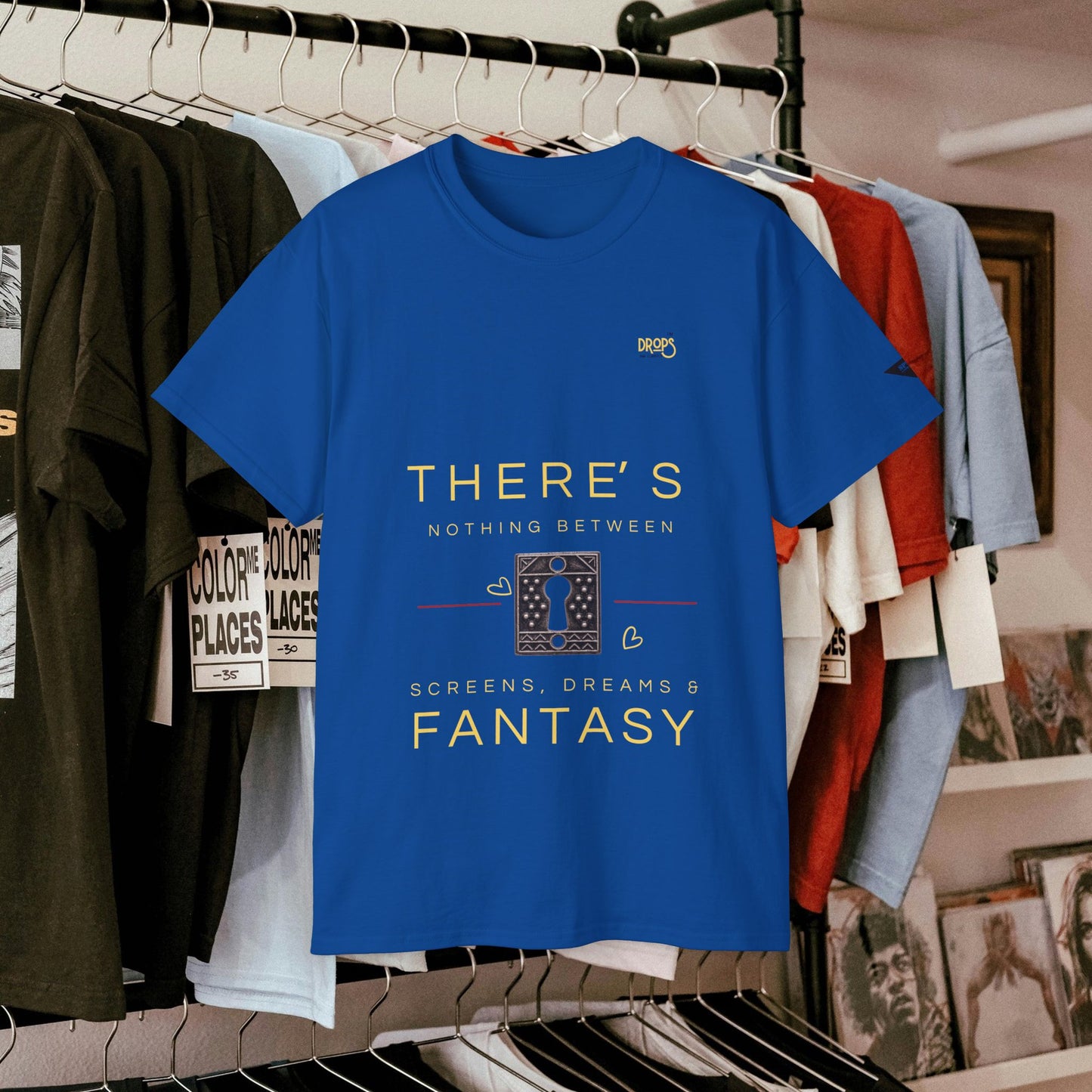 Unisex Ultra Cotton Tee - "There's Nothing Between Screens, Dreams & Fantasy" T-Shirt - Perfect for Dreamers and Creatives_ 07 May 2025_ 001