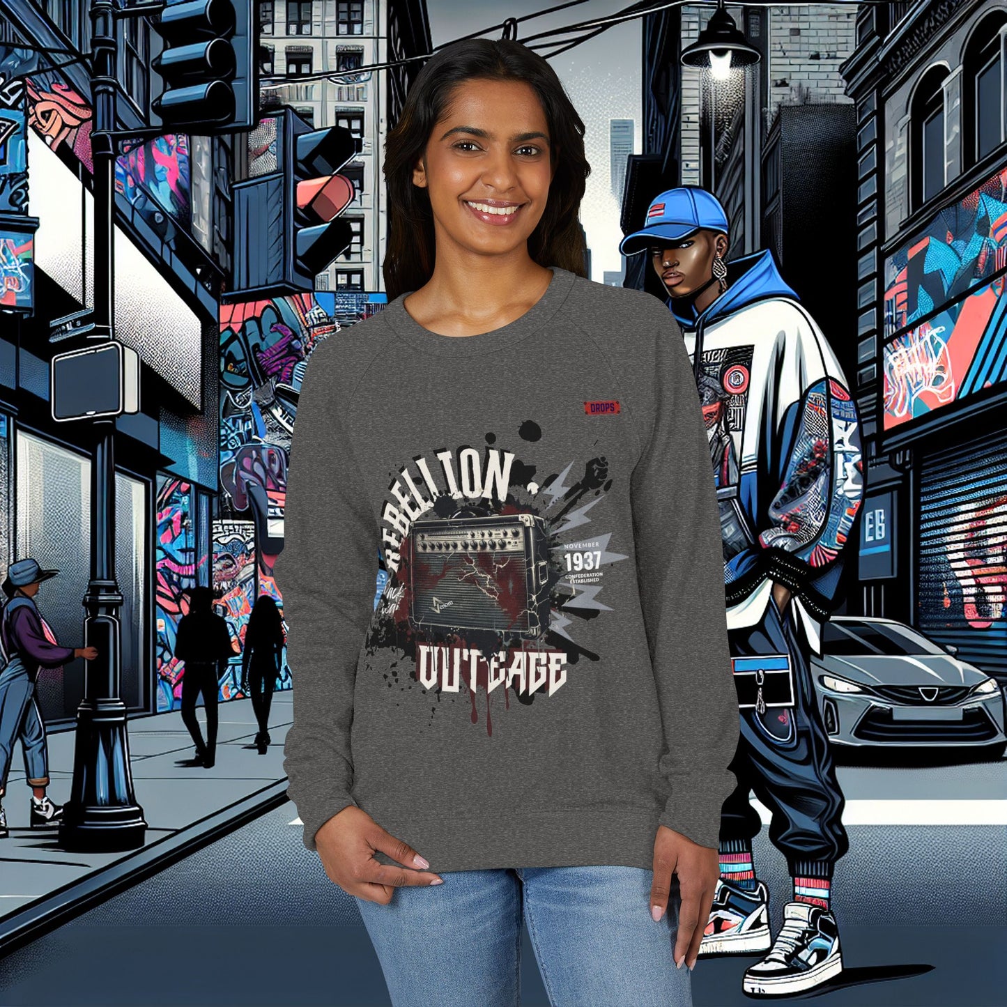 Rebellion Graphic Crewneck Sweatshirt_ 02 Sep 2025_ Unisex Fashion, Casual Wear, Music Lover Gift, Vintage Style Apparel, Streetwear Style