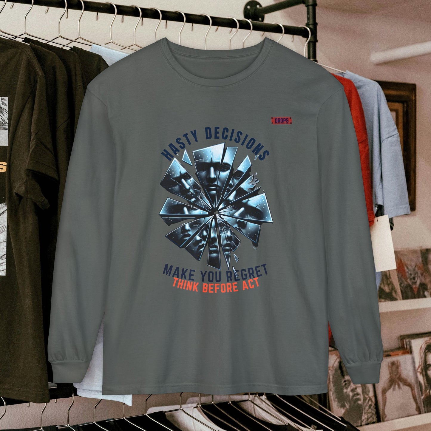 Unisex Long Sleeve T-shirt_ Series N8+ USLSTS PT2WW001_ HSD 009_  Limited Edition Trendy Statement Apparel by WesternWaves: