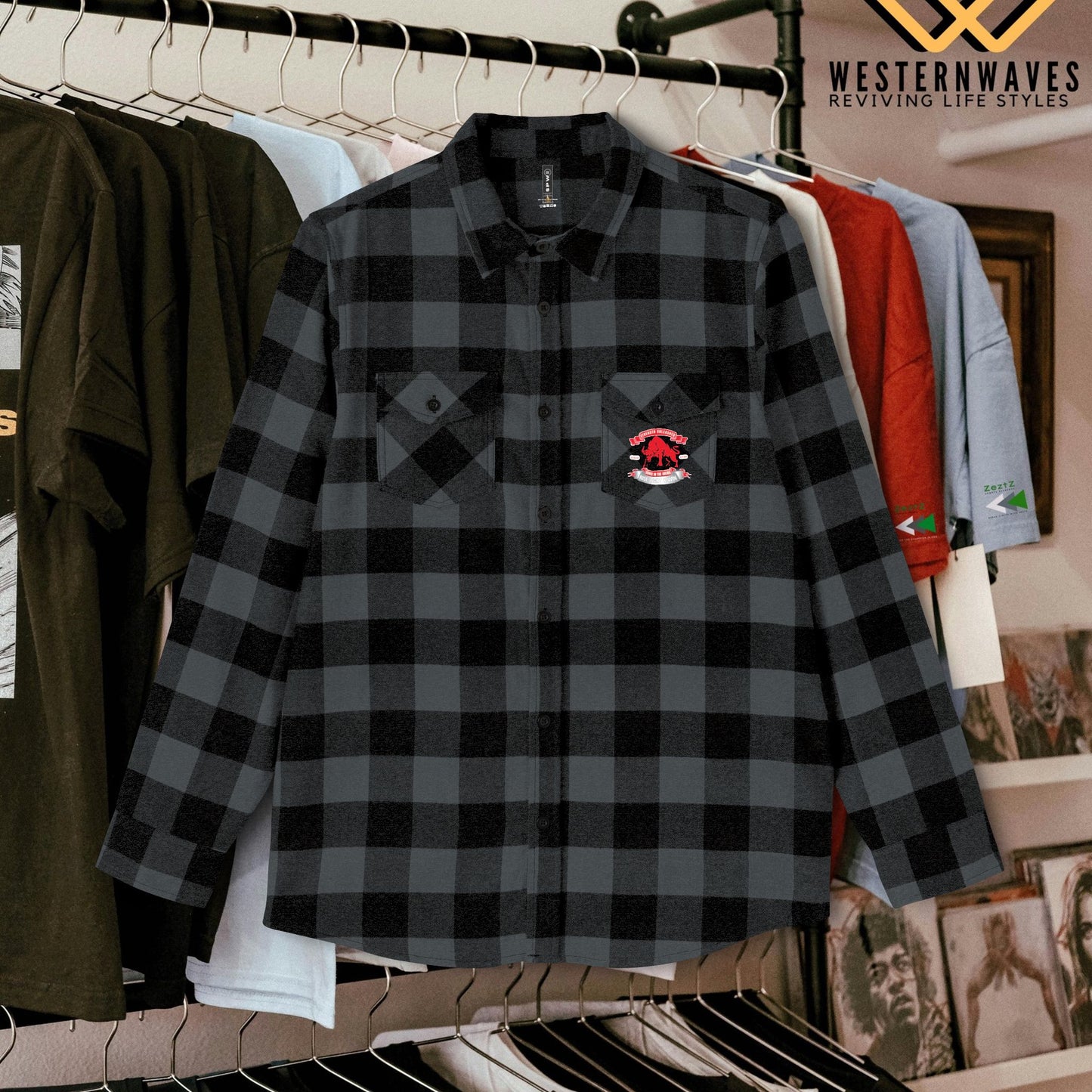 Unisex Flannel Shirt_ N3+ Series USFS PT2WW001_ Limited Edition Personalized Flannel Shirt by WesternWaves: