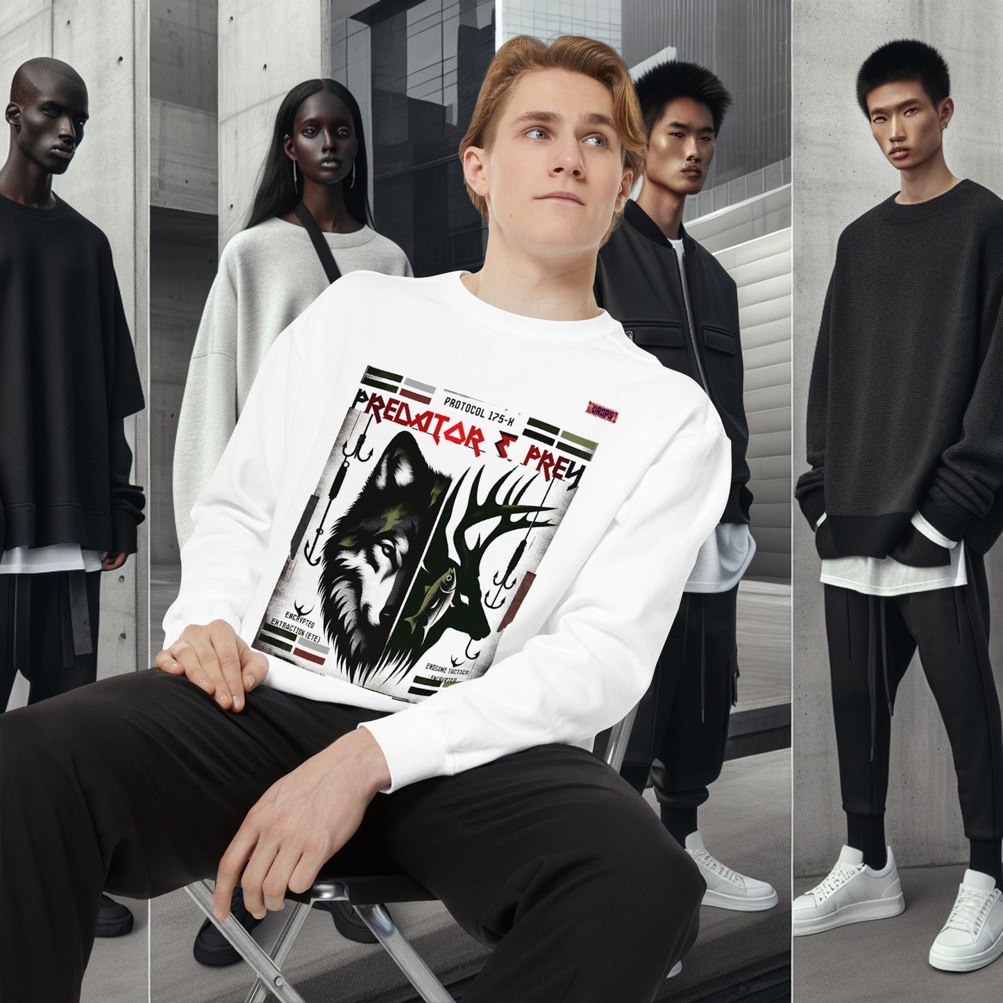Predator & Prey Sweatshirt_ 03 Sep 2025_ Cozy Unisex Pullover, Nature Lover Apparel, Gifts for Wildlife Enthusiasts, Fall Fashion Layer