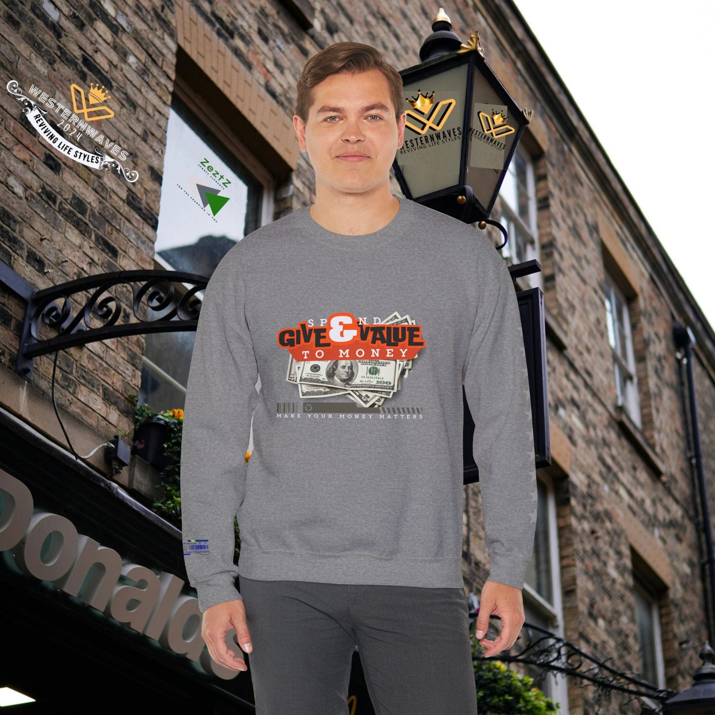 Unisex Heavy Blend™ Crewneck Sweatshirt_ N3+ Series UHBCSS PT2WW035_ Limited Edition Pure Luxury  By WesternWaves: