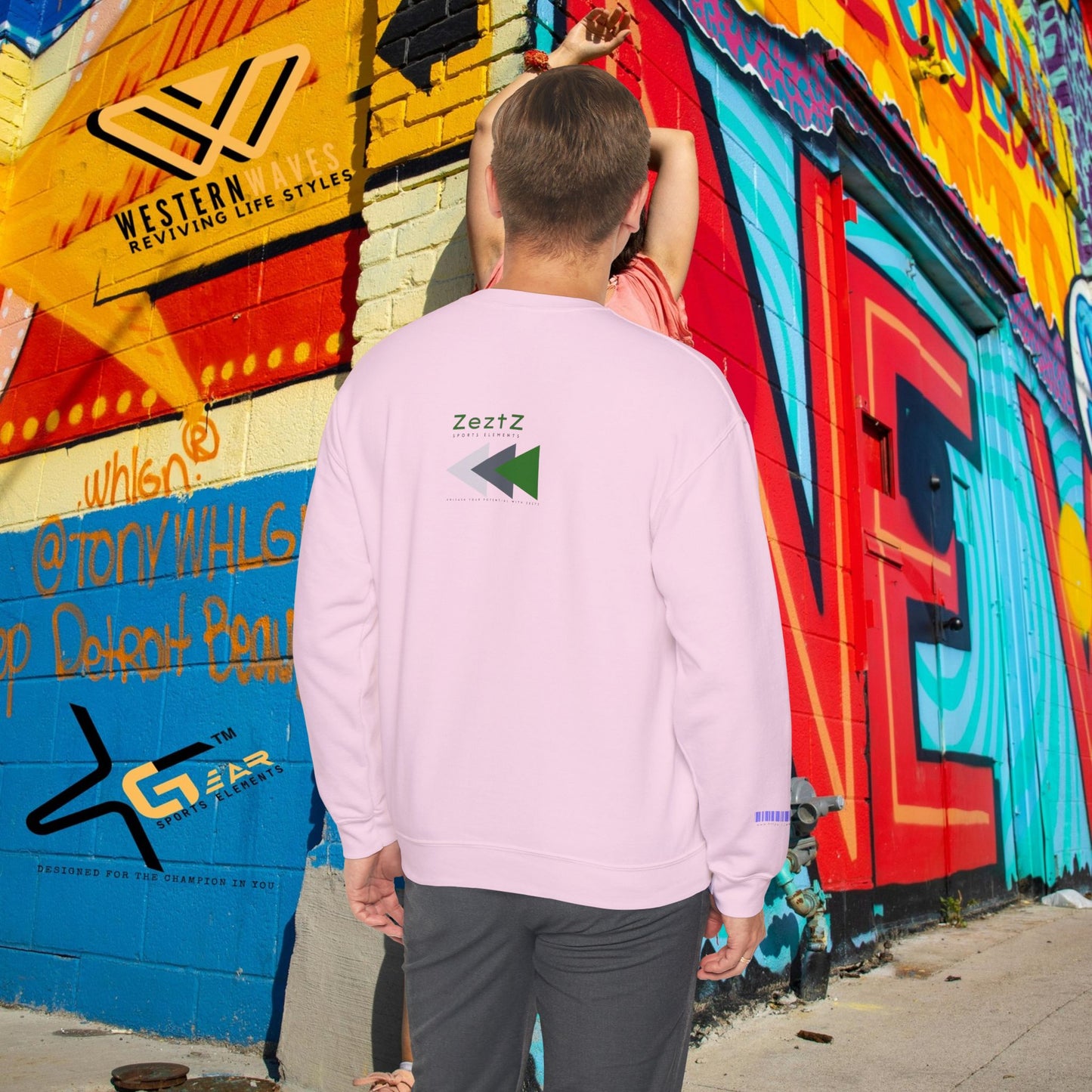 Unisex Heavy Blend™ Crewneck Sweatshirt_ N2 Sports Series SPW UHBCSS PT2WW010_ Limited Edition ‘Zeztz’ Brand Sports Elements by WesternWaves: