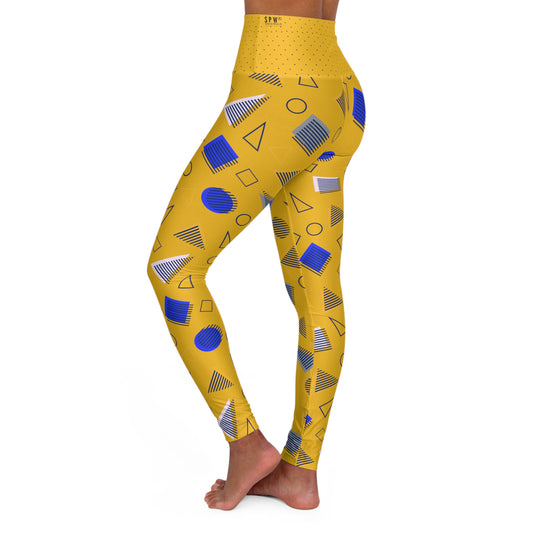 High Waisted Yoga Leggings (AOP)_ N Series HWYL(AOP) PT2WW002_ Limited Edition Cosmic Fusion by WesternWaves: