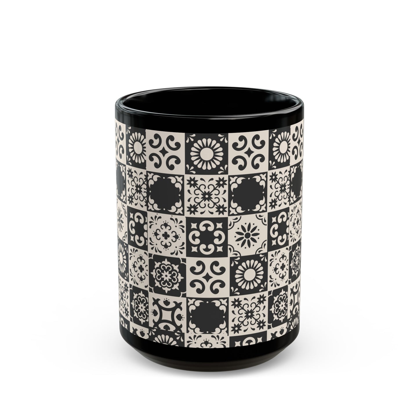 Black Mug (11oz, 15oz)_ N Series SPW CBM PT2WW002_ Limited Edition Black Ceramic Mug by WesternWawes