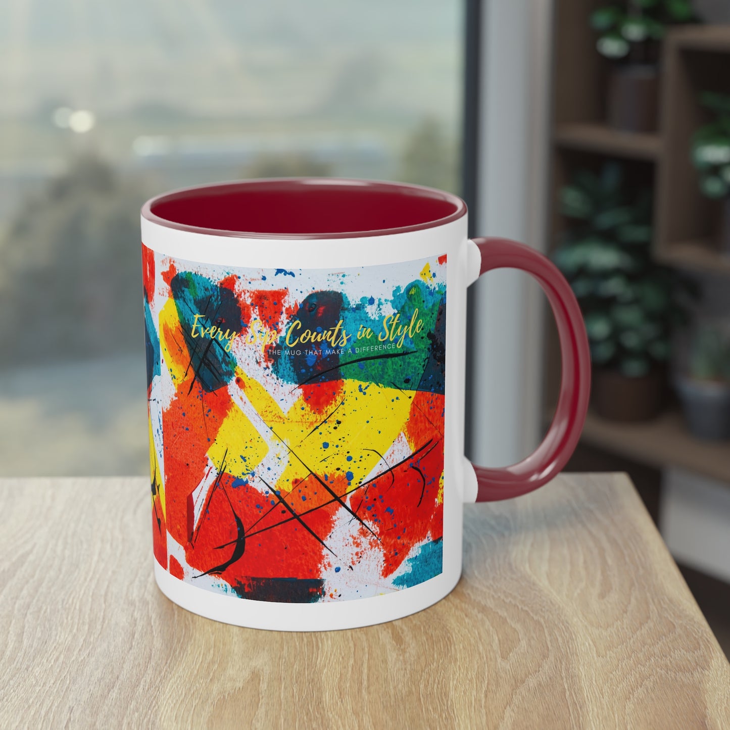 Two-Tone Coffee Mug, 11oz_ N2 Series TTCMUG PT2WW003_ Limited Edition Sipping Experience Both Pleasurable & Convenient by WesternWaves: