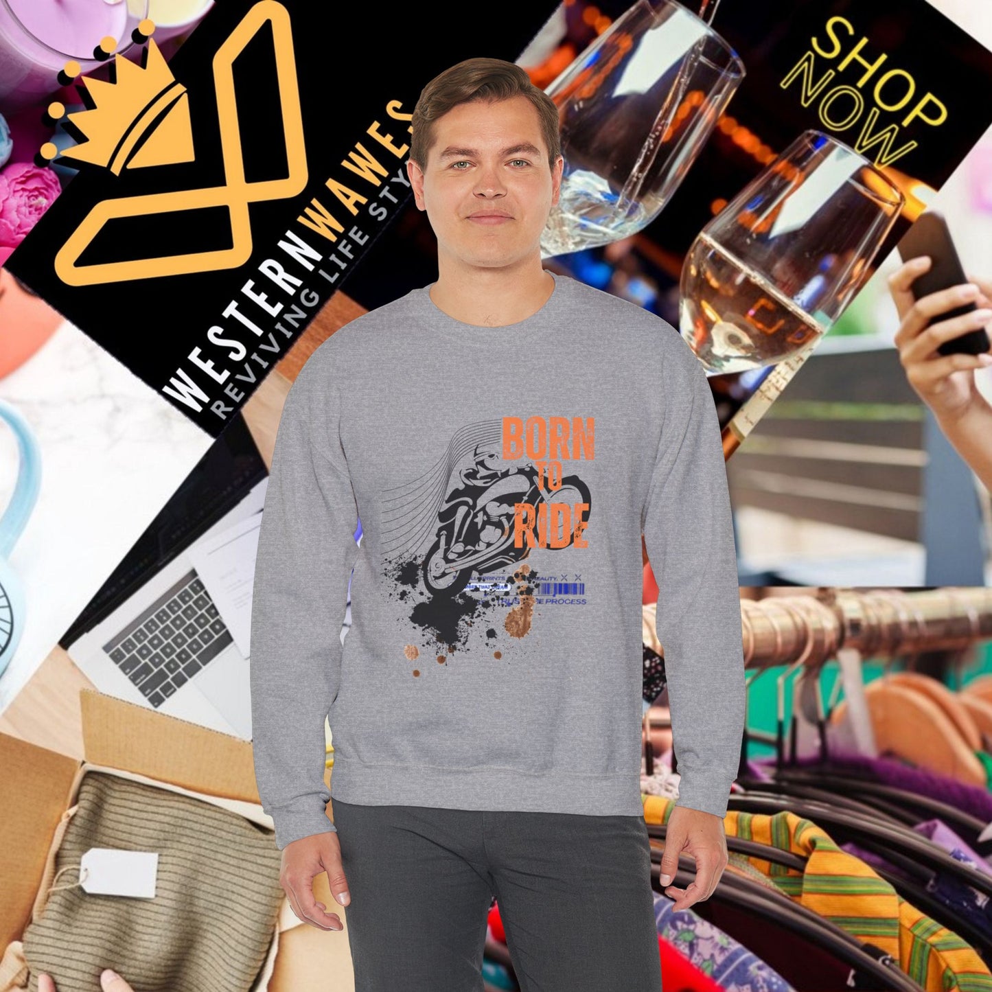 Unisex Heavy Blend™ Crewneck Sweatshirt_ N2 Series SPW UHBCSS PT2WW006_Limited Edition Pure Luxury for Every Occasion by WesternWaves: