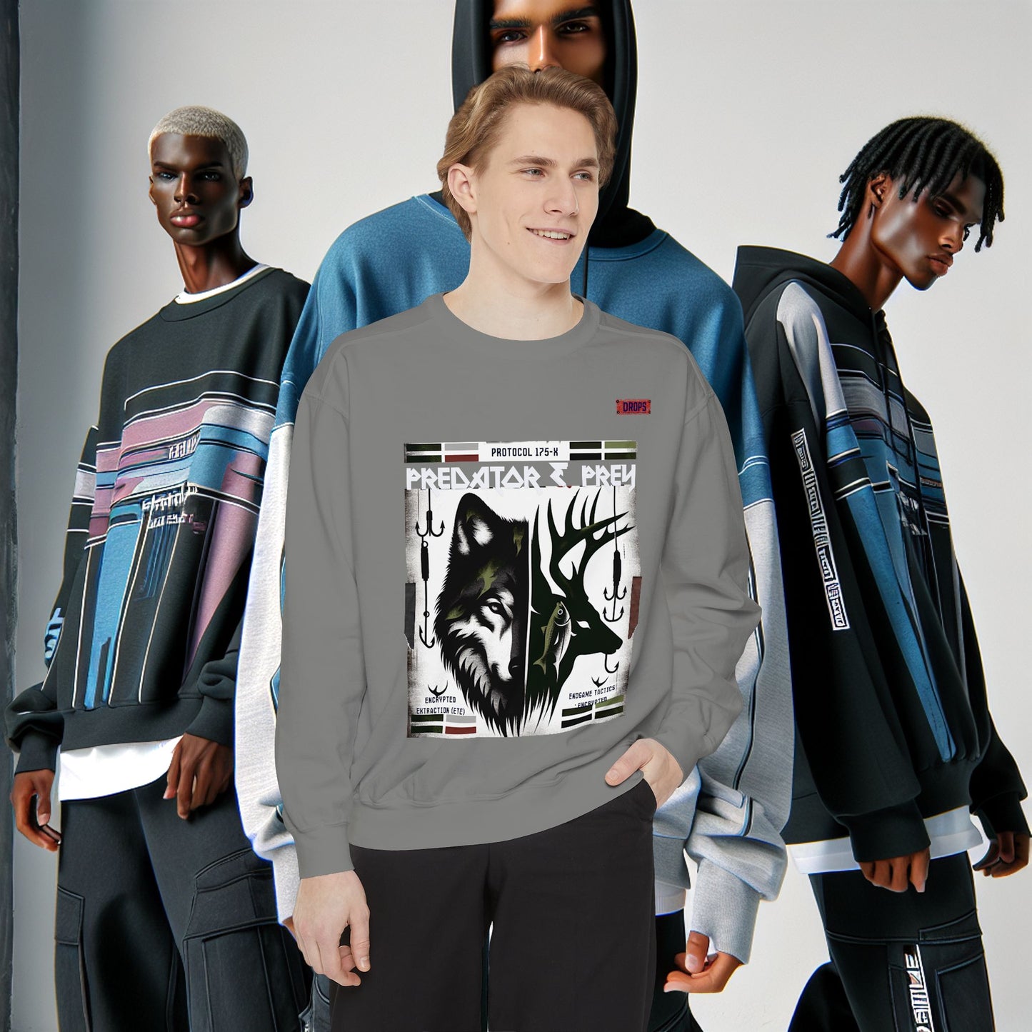 Predator & Prey Sweatshirt_ 03 Sep 2025_ Cozy Unisex Pullover, Nature Lover Apparel, Gifts for Wildlife Enthusiasts, Fall Fashion Layer