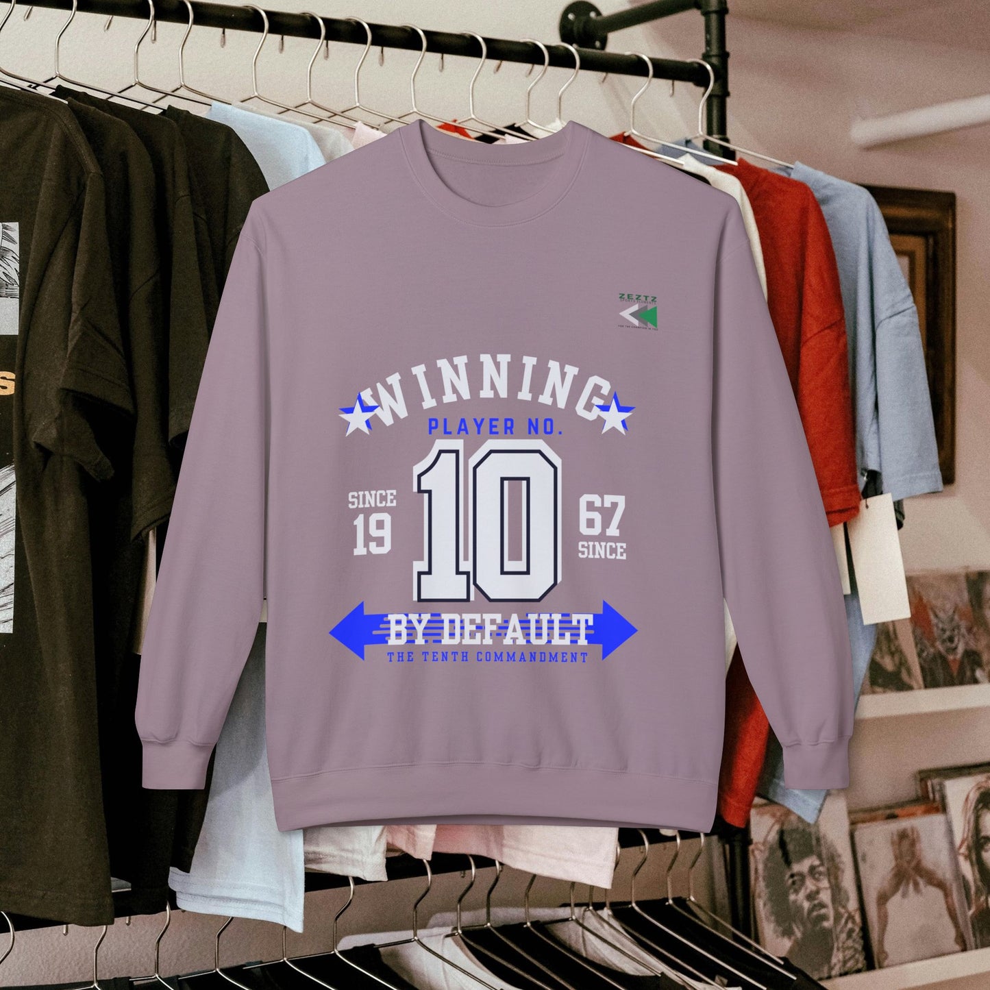 Unisex Midweight Softstyle Fleece Crewneck Sweatshirt_ N2 Series USMWSSFCNSS PT2WW001_ ‘ZeztZ’ Brand Limited Edition Statement of Style & Sustainability by WesternWaves: